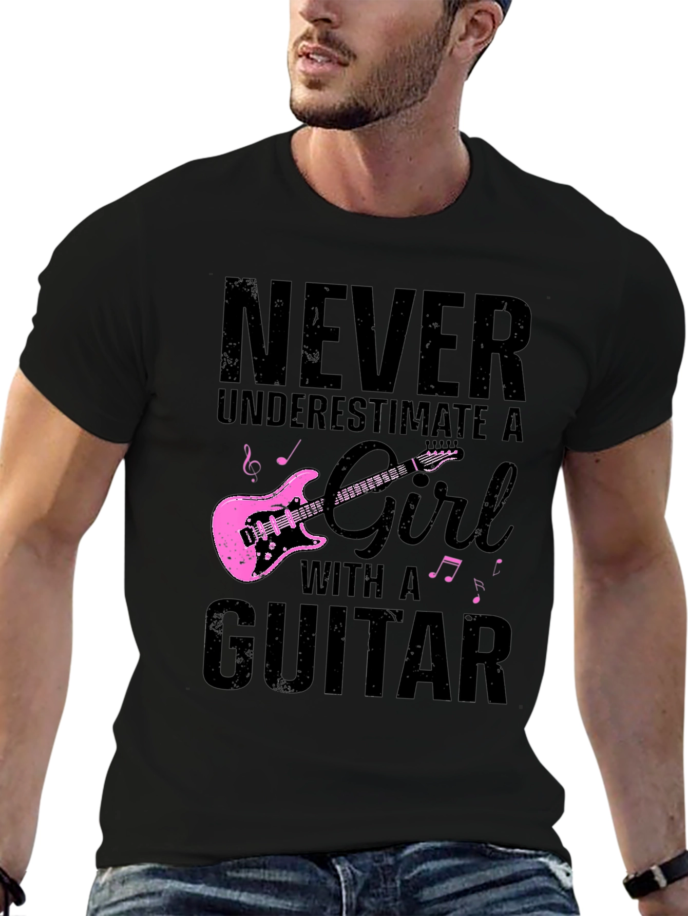 Never Underestimate Guitar Girl T-Shirt