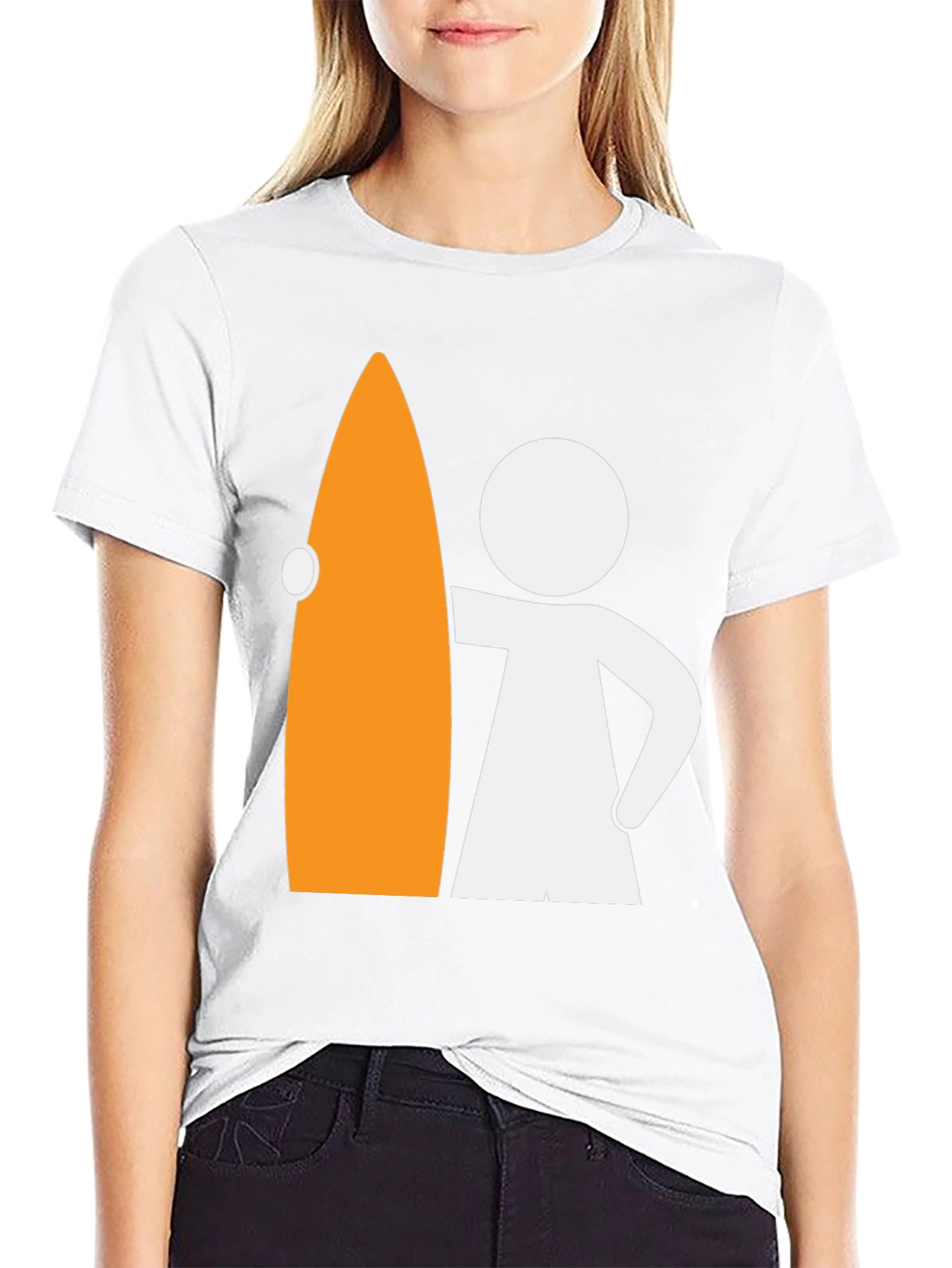 Surfer Dude Graphic Tee - Black Cotton T-Shirt