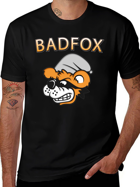 Bad Fox Cartoon Graphic Print T-Shirt