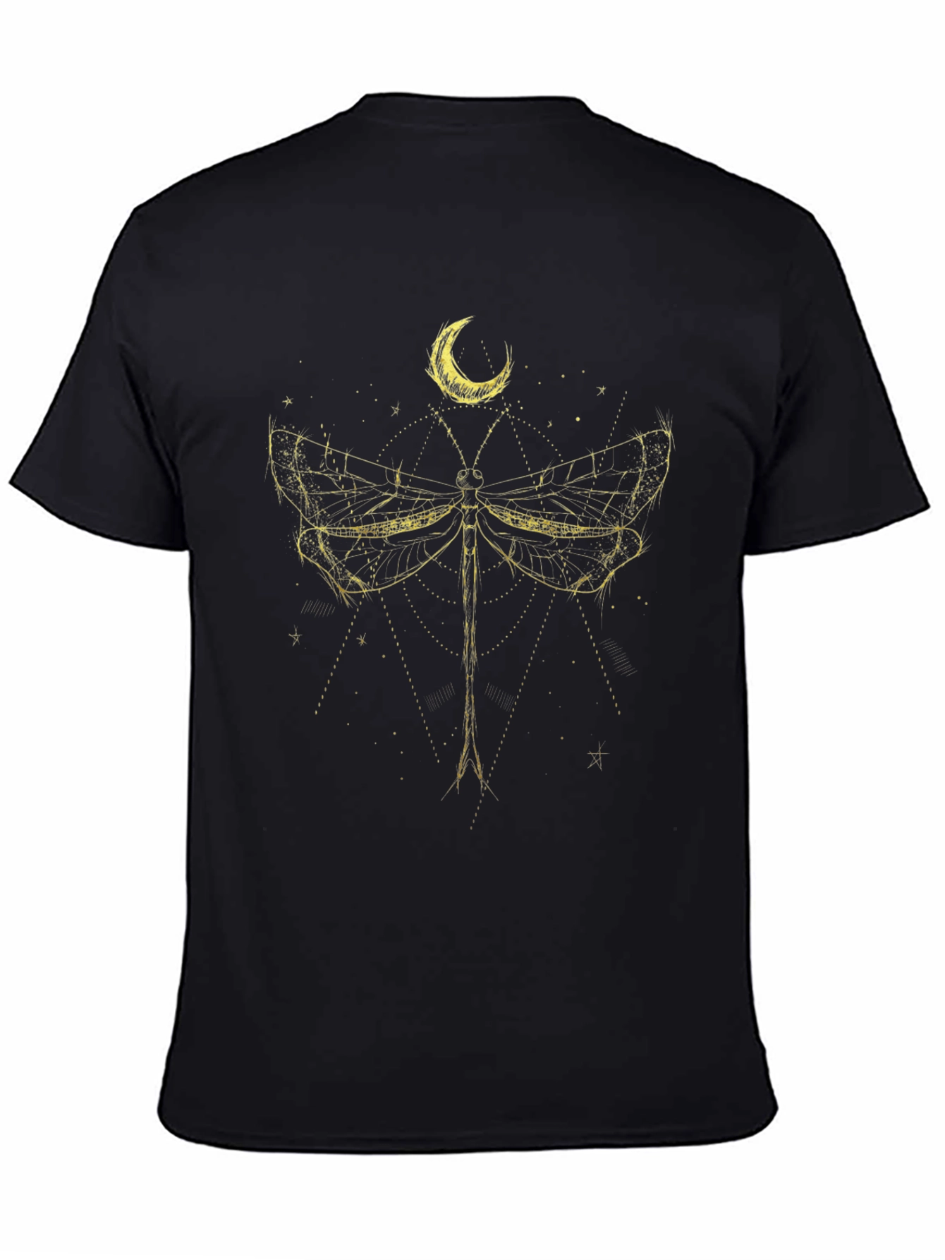 Dragonfly Moon Graphic Black T-Shirt