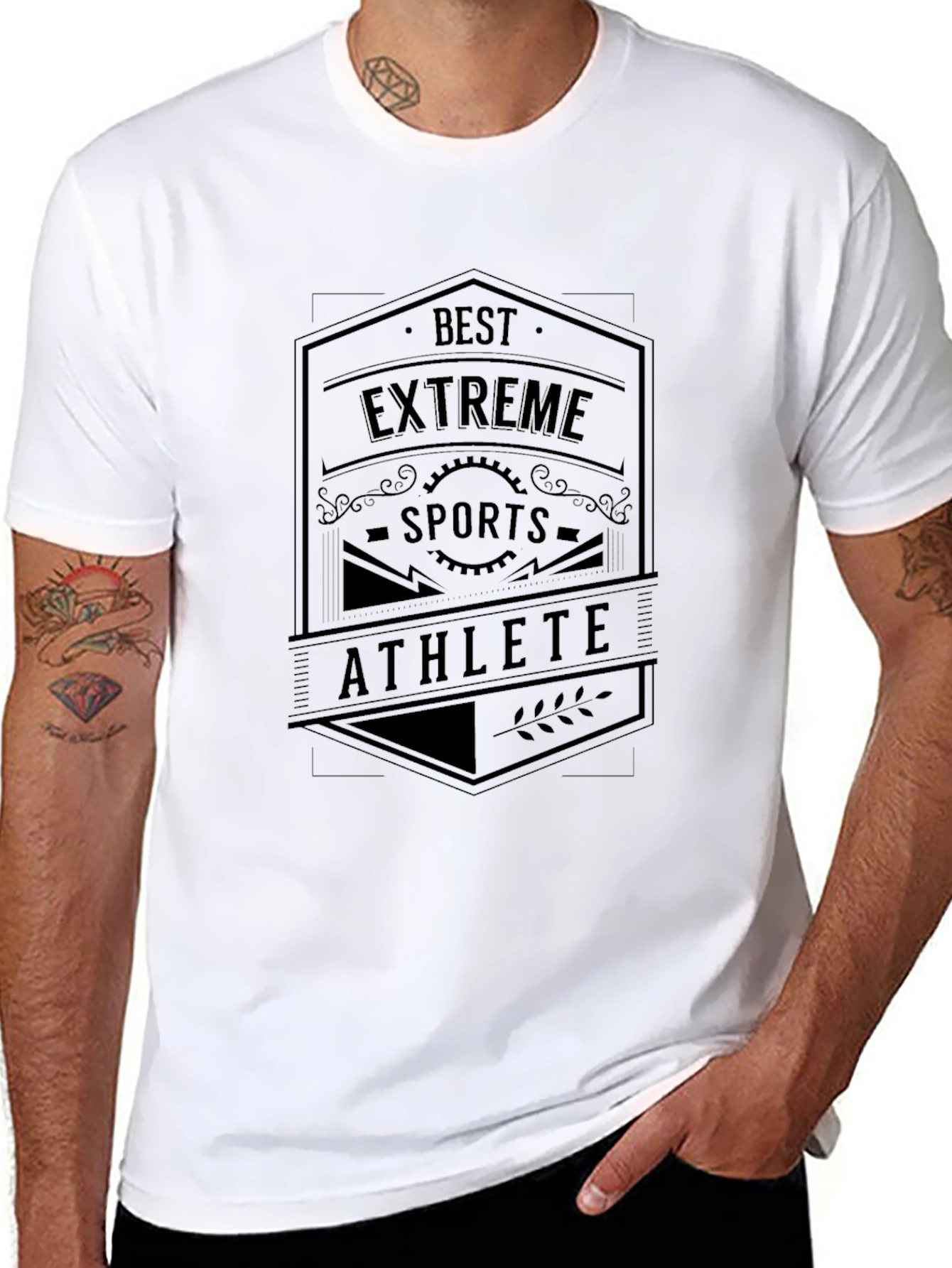 Best Extreme Sports Athlete Graphic T-Shirt - Black