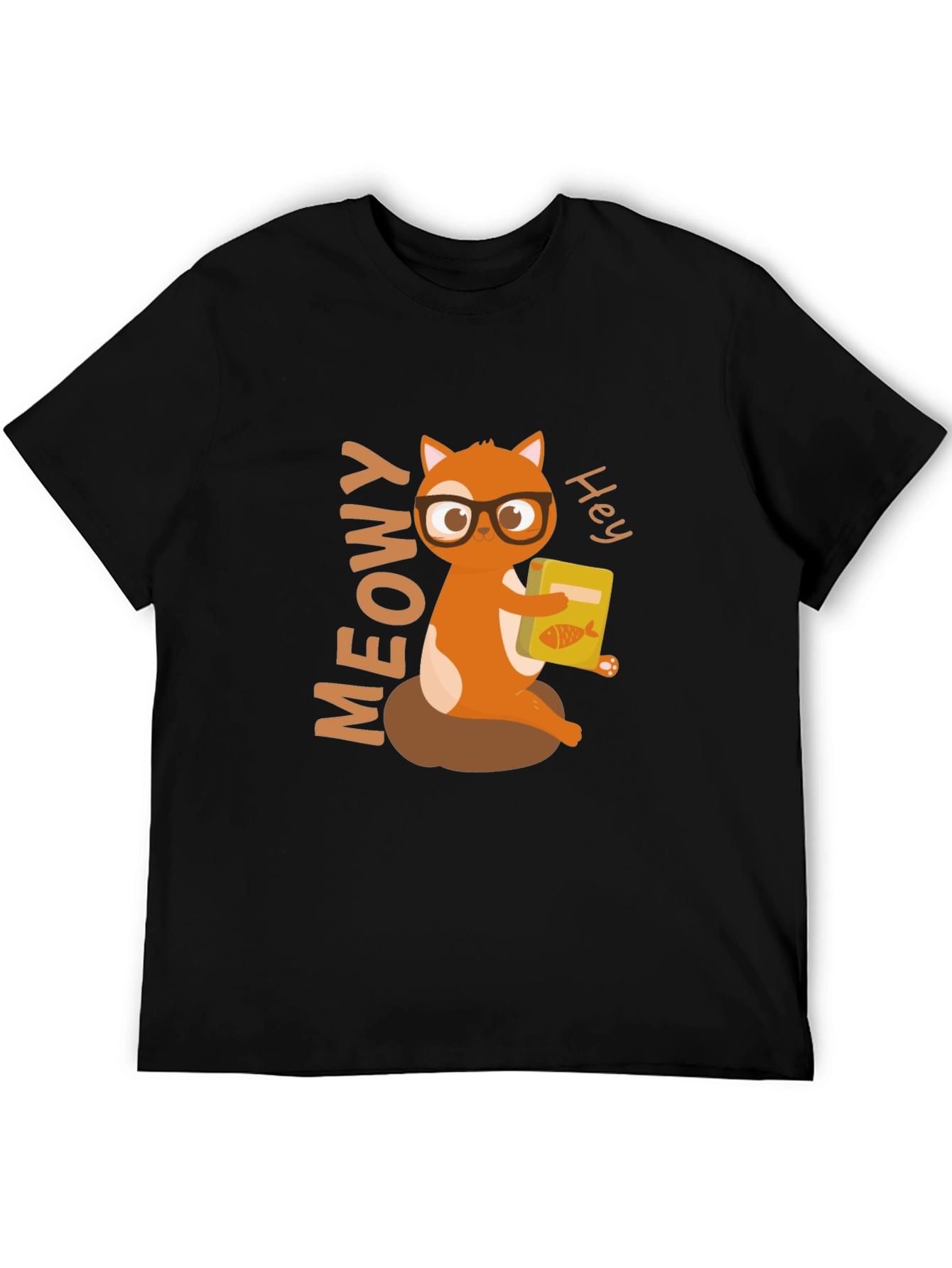 Cute Cat Reading T-Shirt - Meowy Hey!