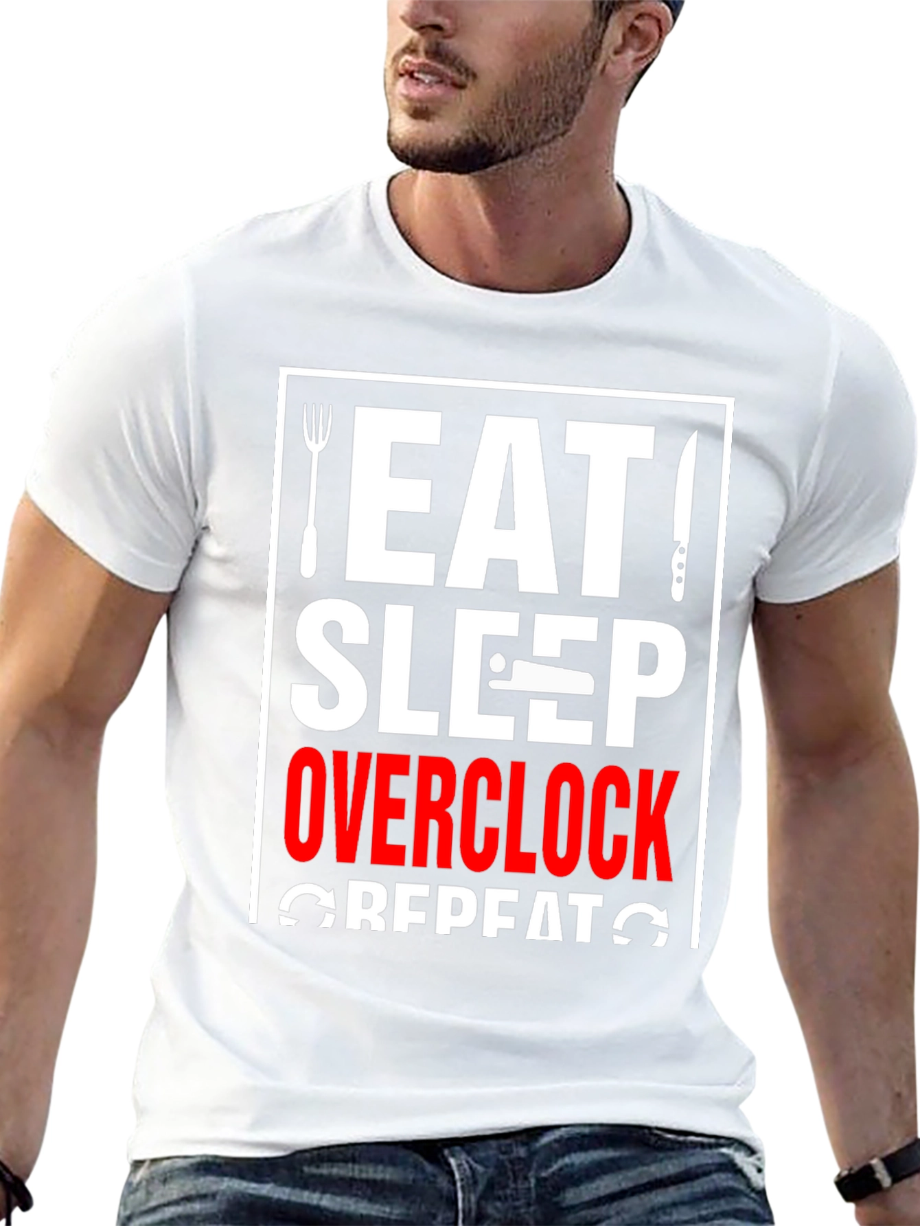 Eat Sleep Overclock Repeat Black T-Shirt