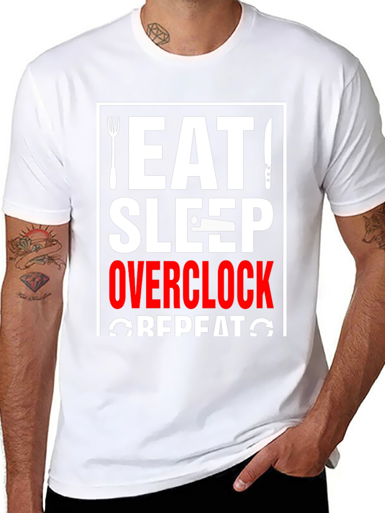 Eat Sleep Overclock Repeat Black T-Shirt