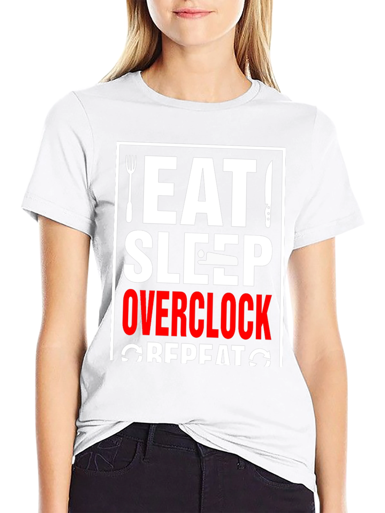 Eat Sleep Overclock Repeat Black T-Shirt