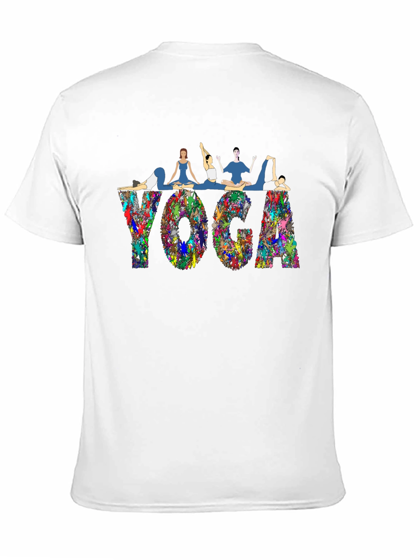 Yoga Pose Graphic T-Shirt - Black Cotton Blend
