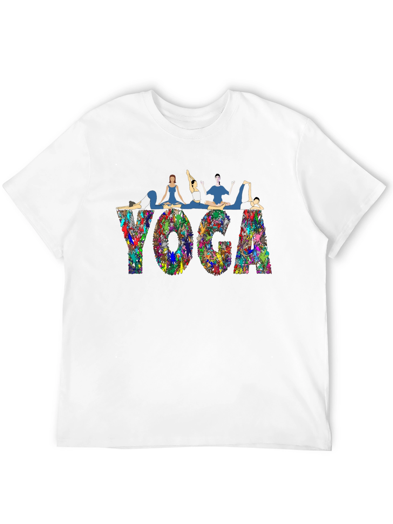 Yoga Pose Graphic T-Shirt - Black Cotton Blend