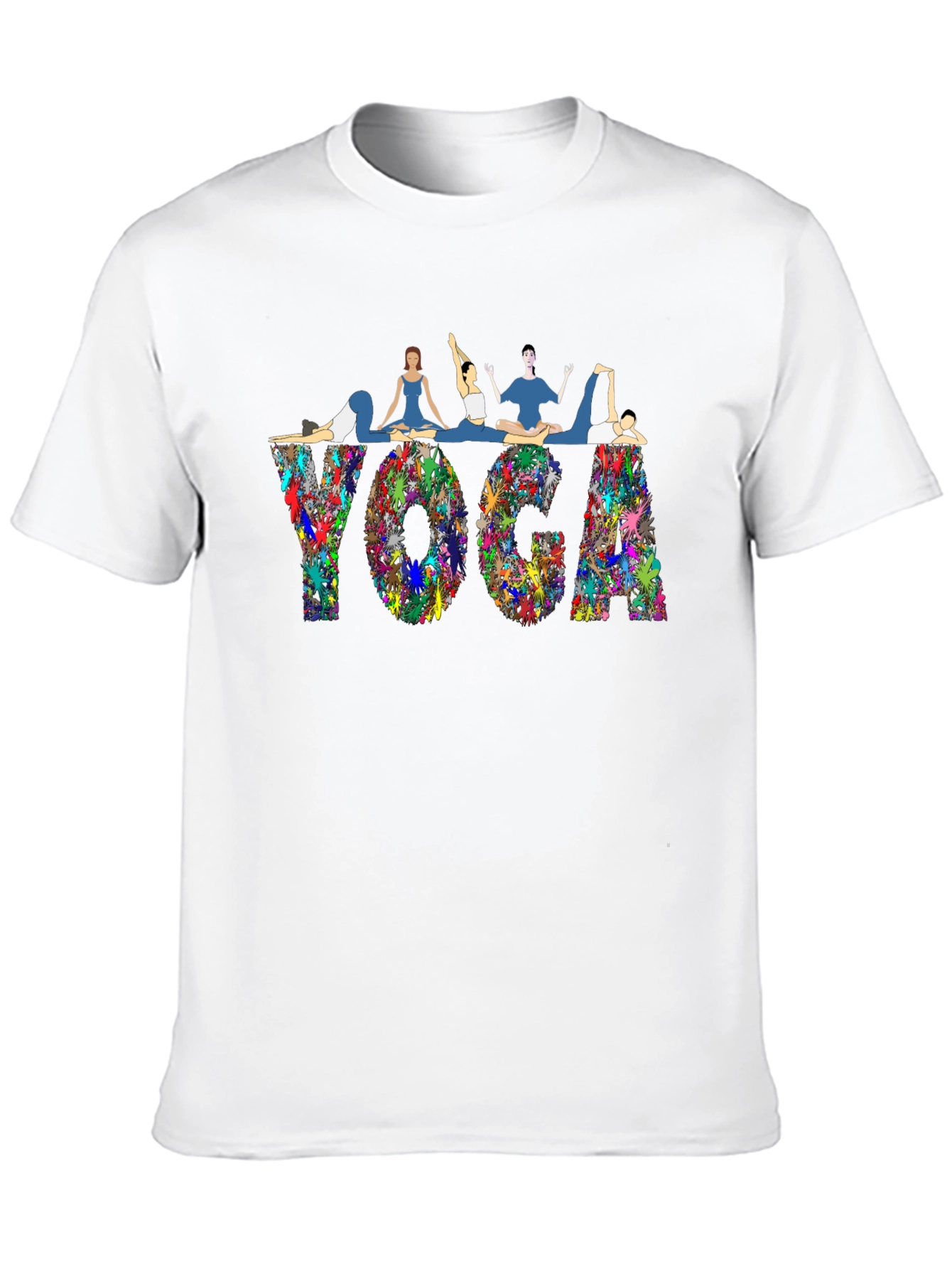 Yoga Pose Graphic T-Shirt - Black Cotton Blend