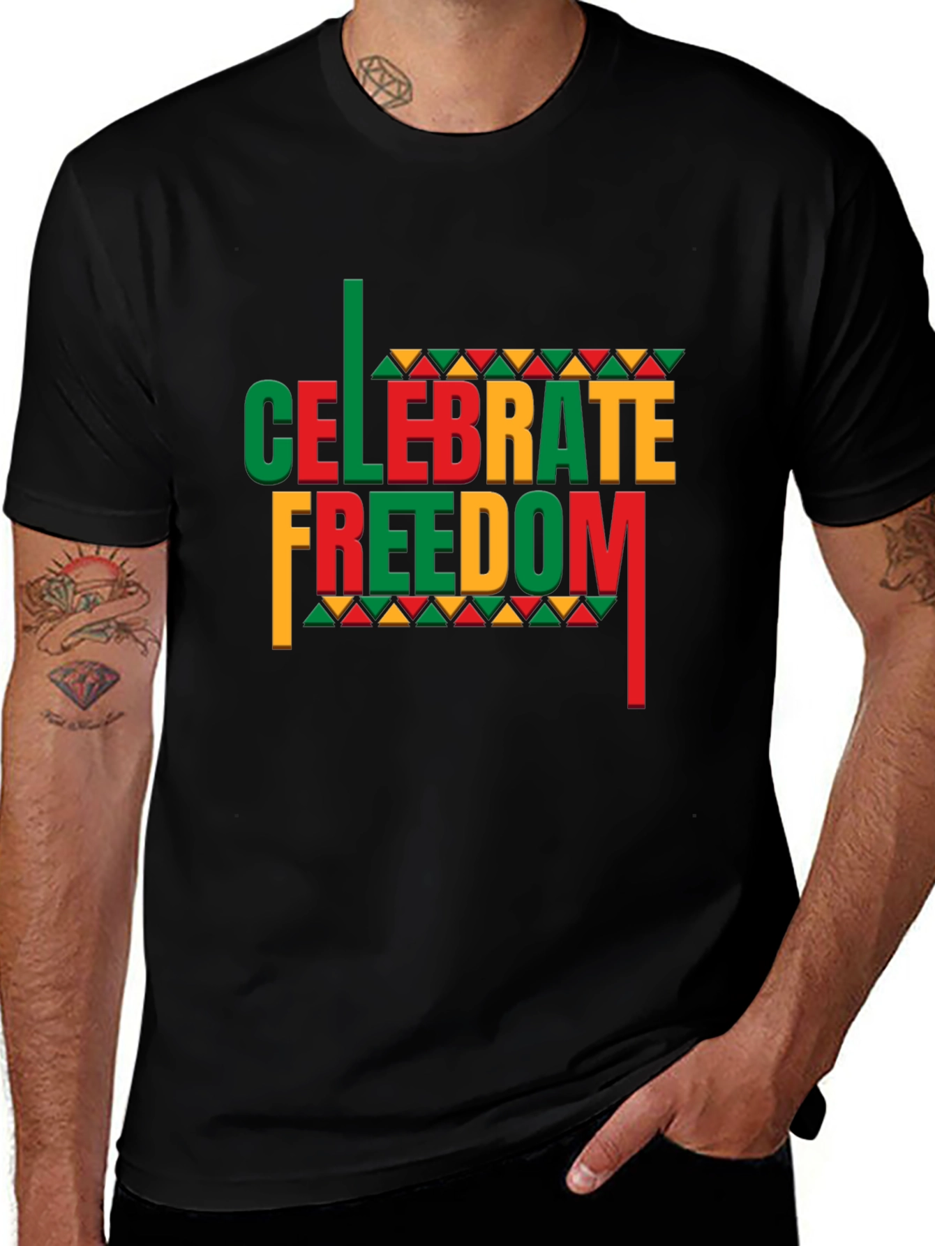 Celebrate Freedom Black Graphic Tee