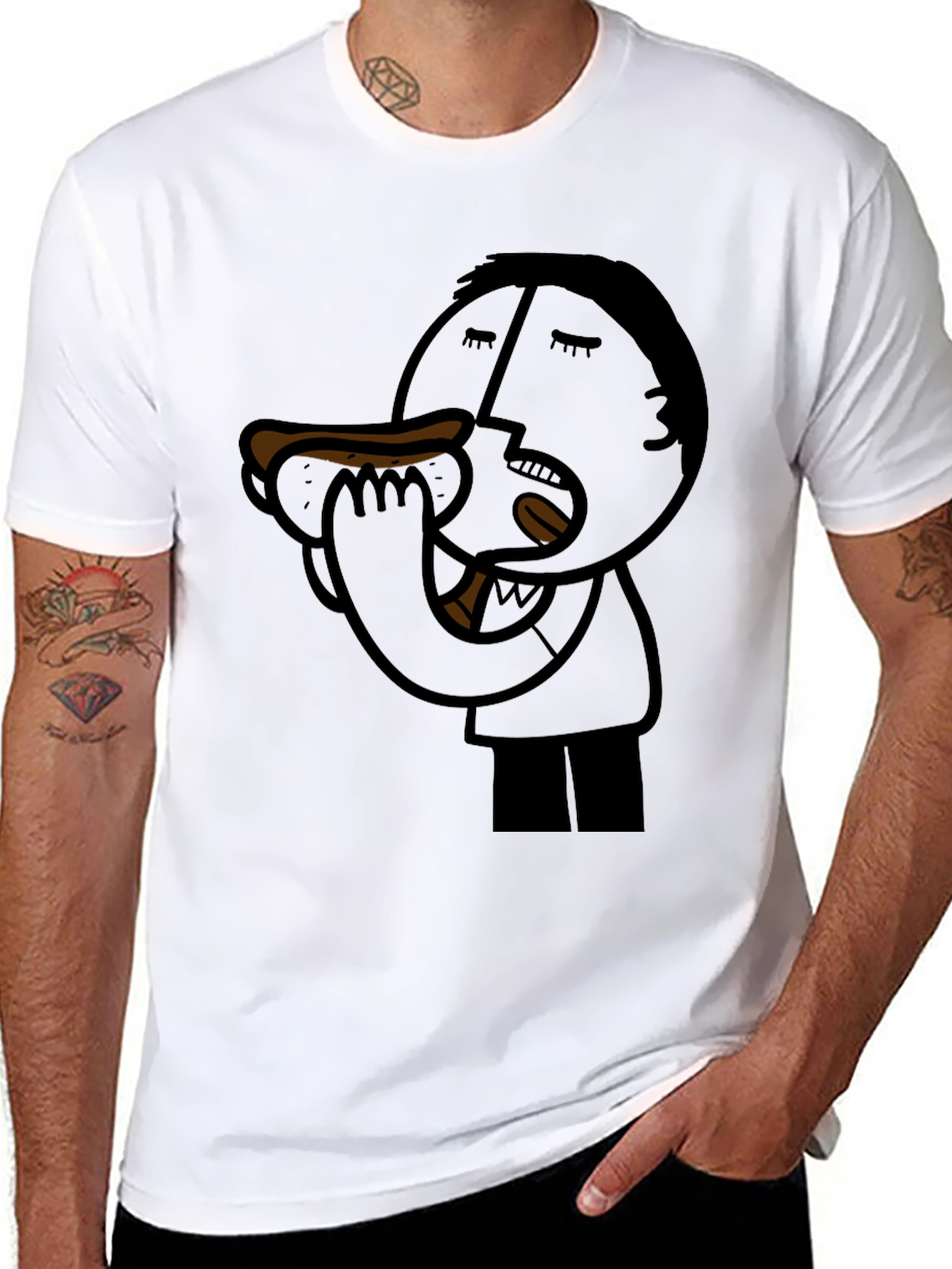Cartoon Hot Dog Lover T-Shirt