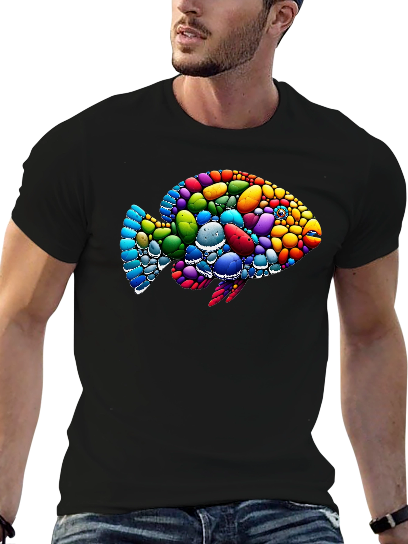 Colorful Fish Graphic T-Shirt