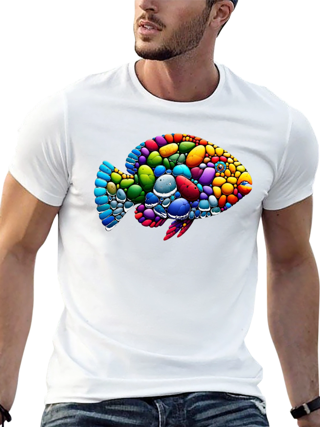 Colorful Fish Graphic T-Shirt