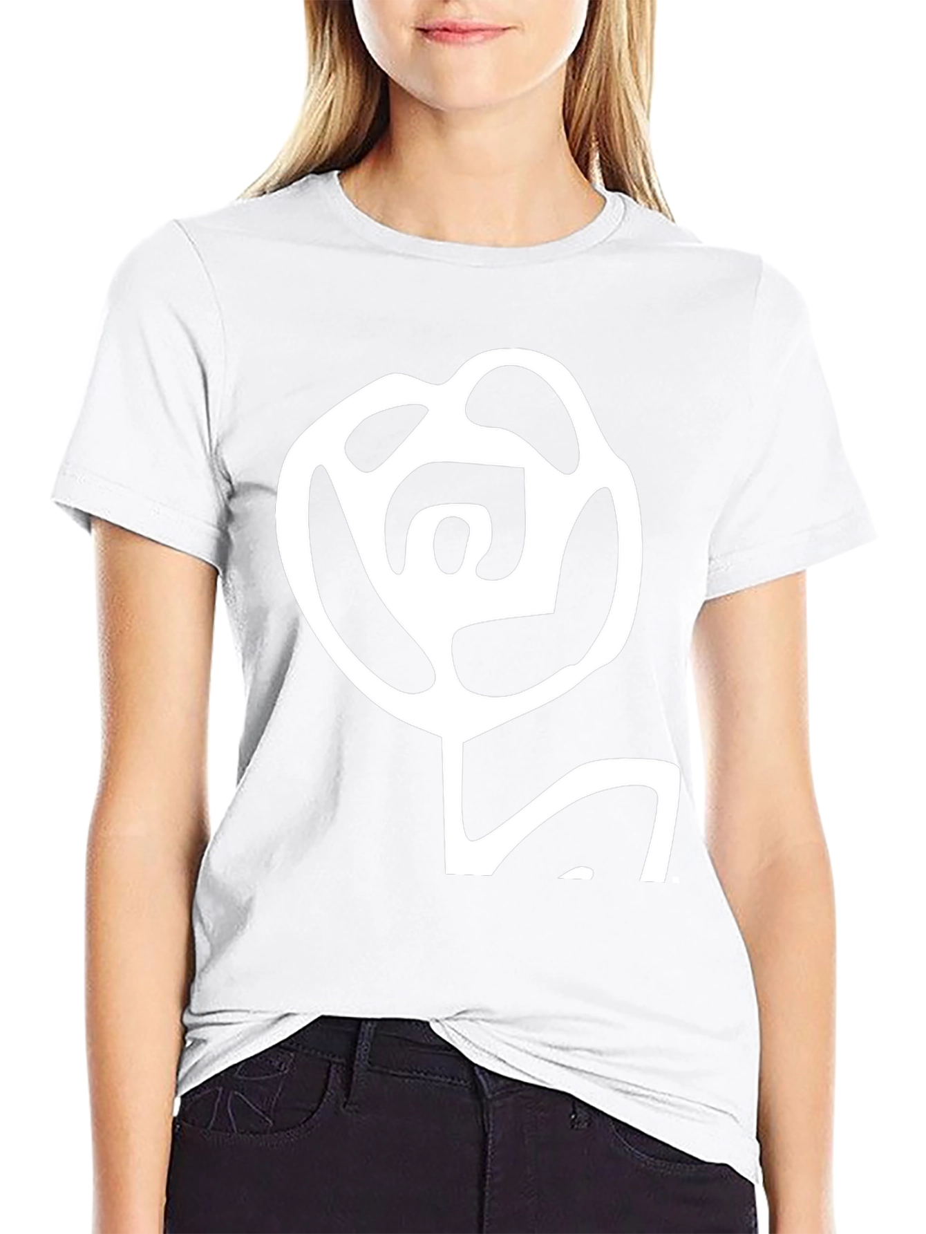Abstract Rose Graphic Black T-Shirt