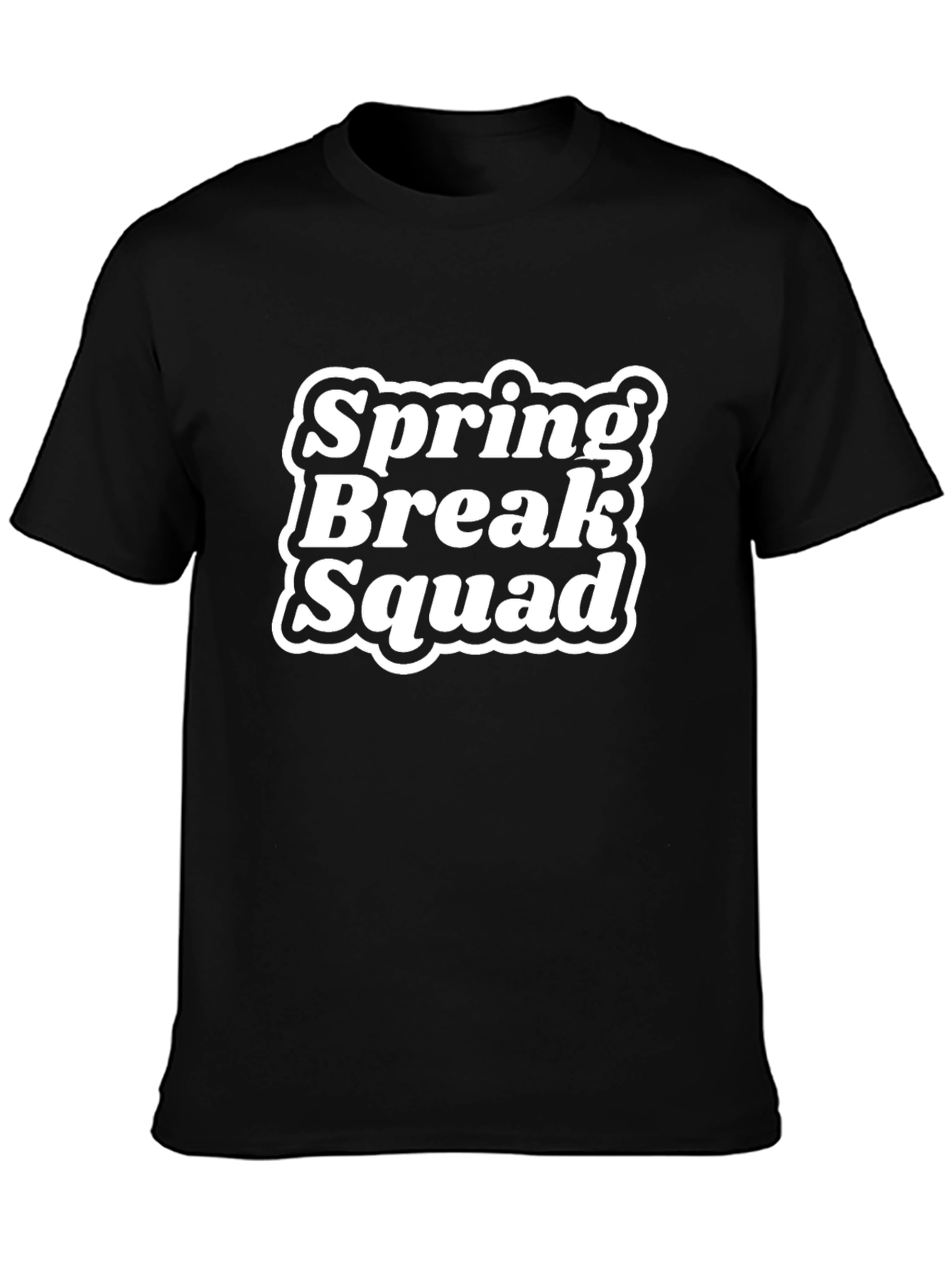 Spring Break Squad Tee - Black Cotton T-Shirt