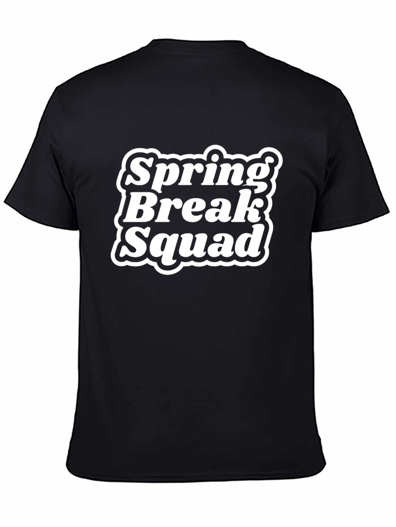 Spring Break Squad Tee - Black Cotton T-Shirt