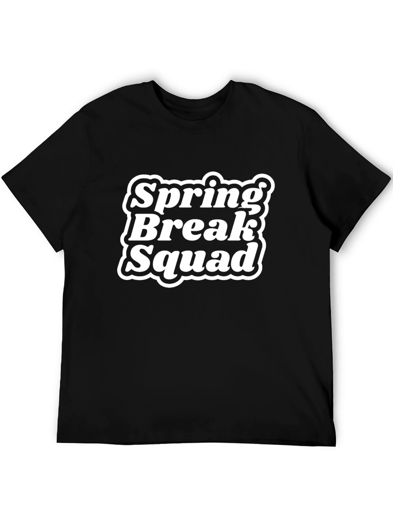 Spring Break Squad Tee - Black Cotton T-Shirt