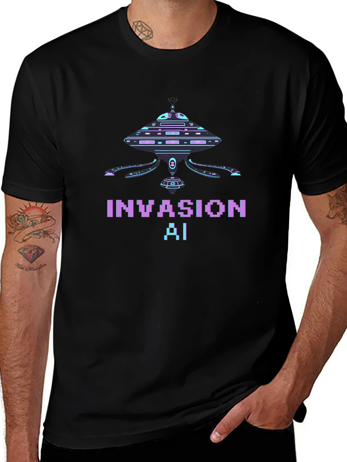 Invasion AI T-Shirt - Sci-Fi Graphic Tee