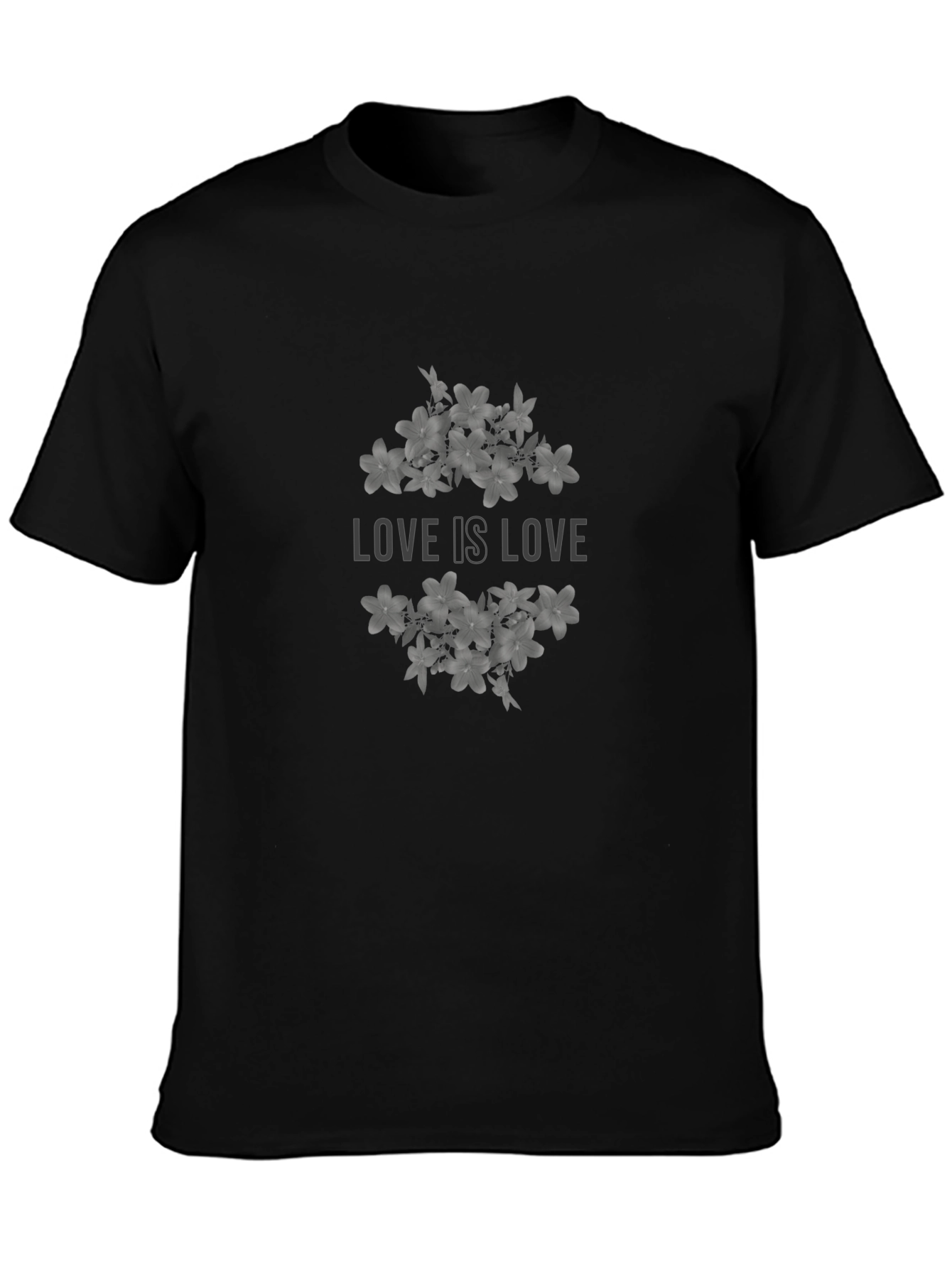 Love is Love Floral Graphic T-Shirt - Black