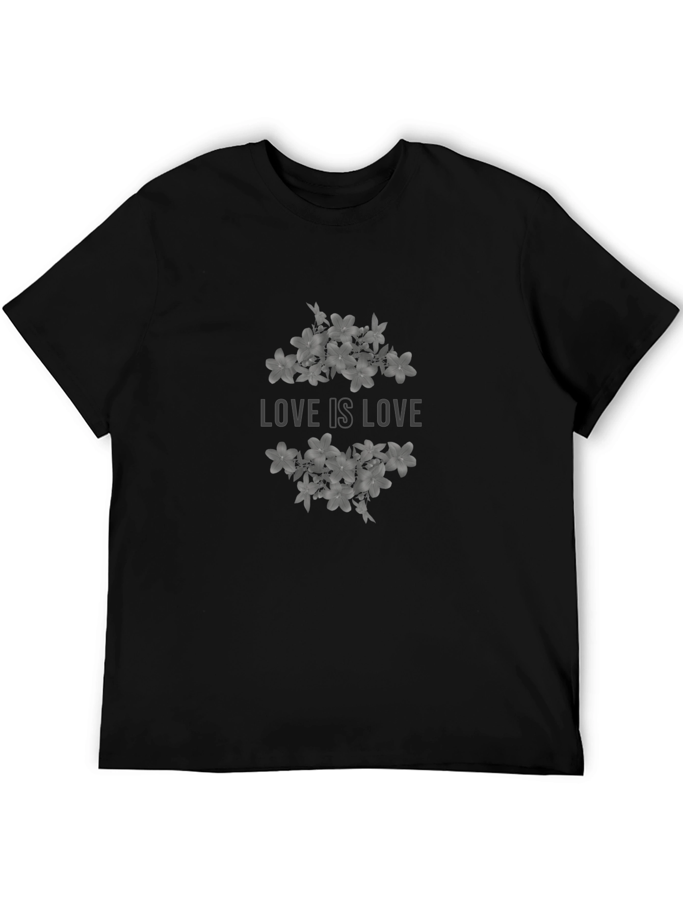 Love is Love Floral Graphic T-Shirt - Black