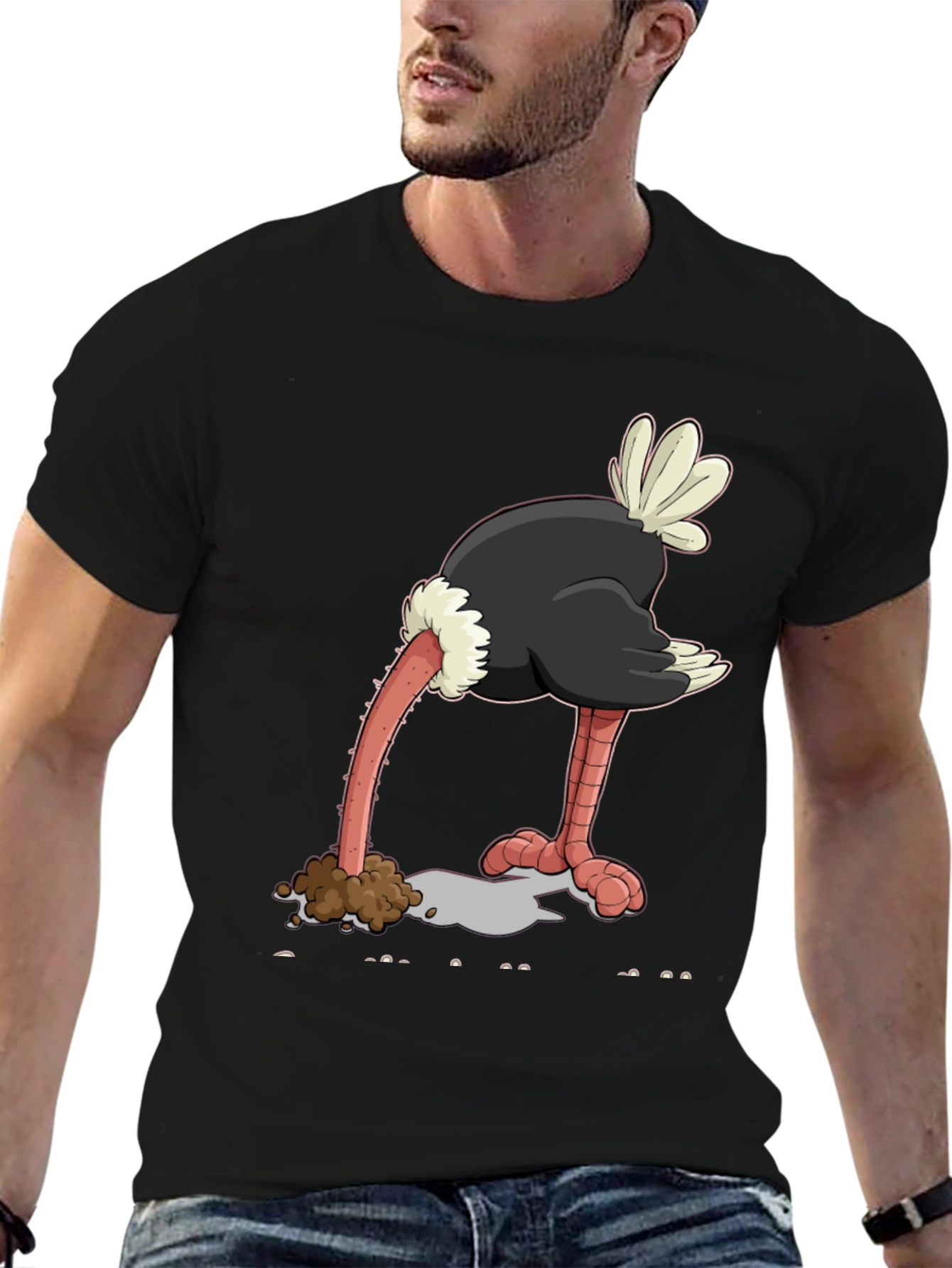 Ostrich Head in Sand Graphic Tee