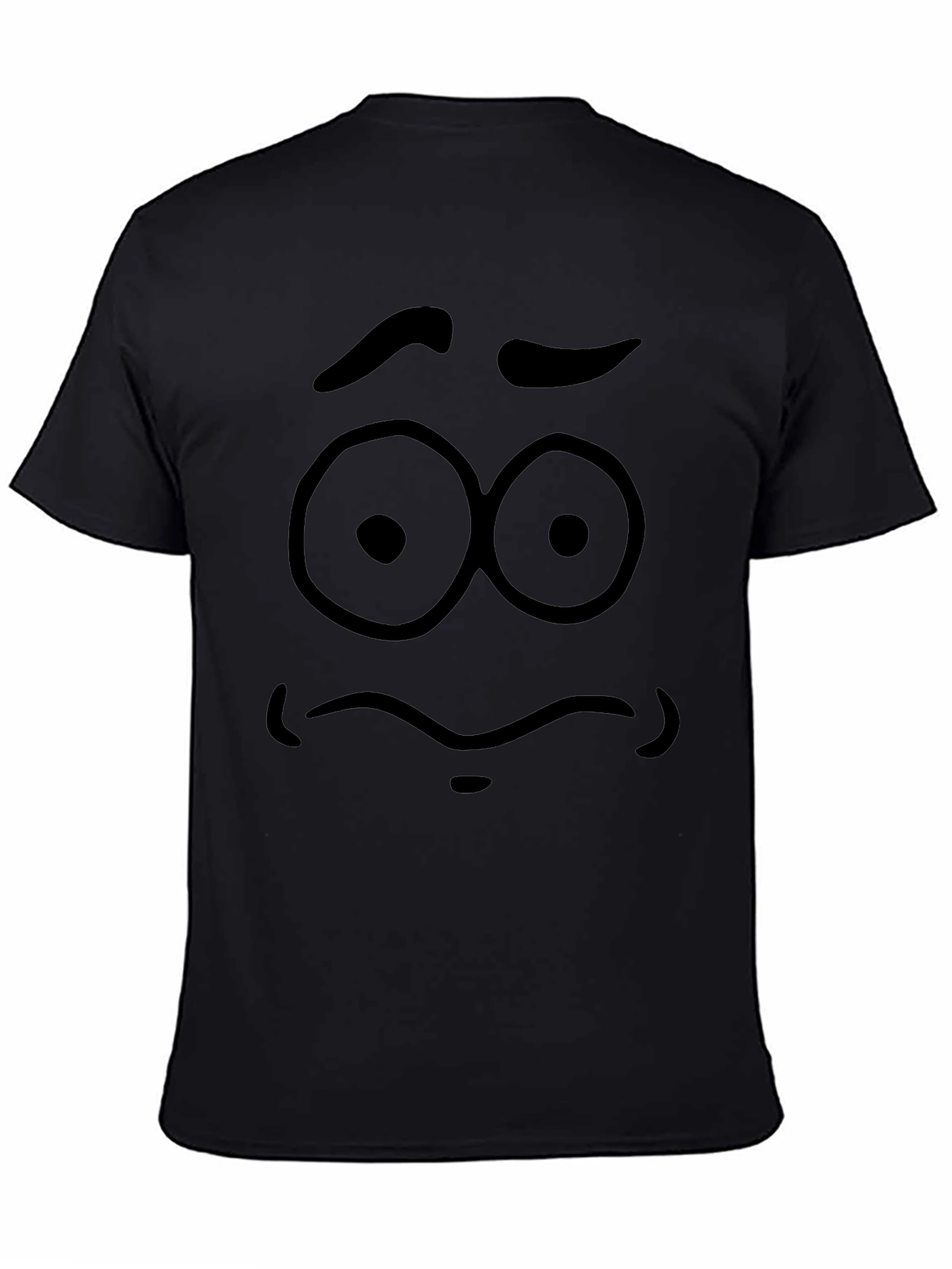 Expressive Face Graphic Tee - Unisex Black T-Shirt