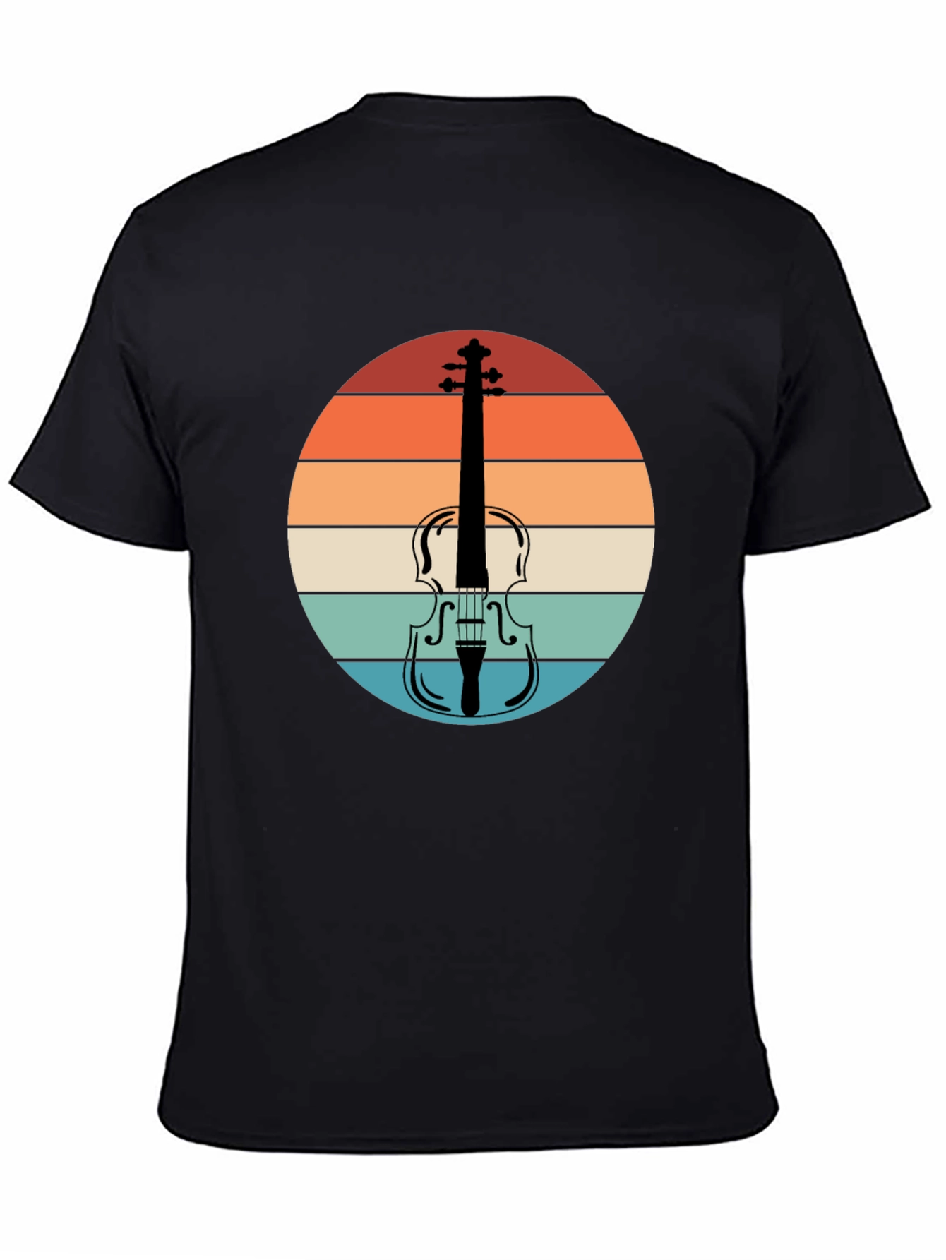 Retro Violin Sunset Graphic Tee