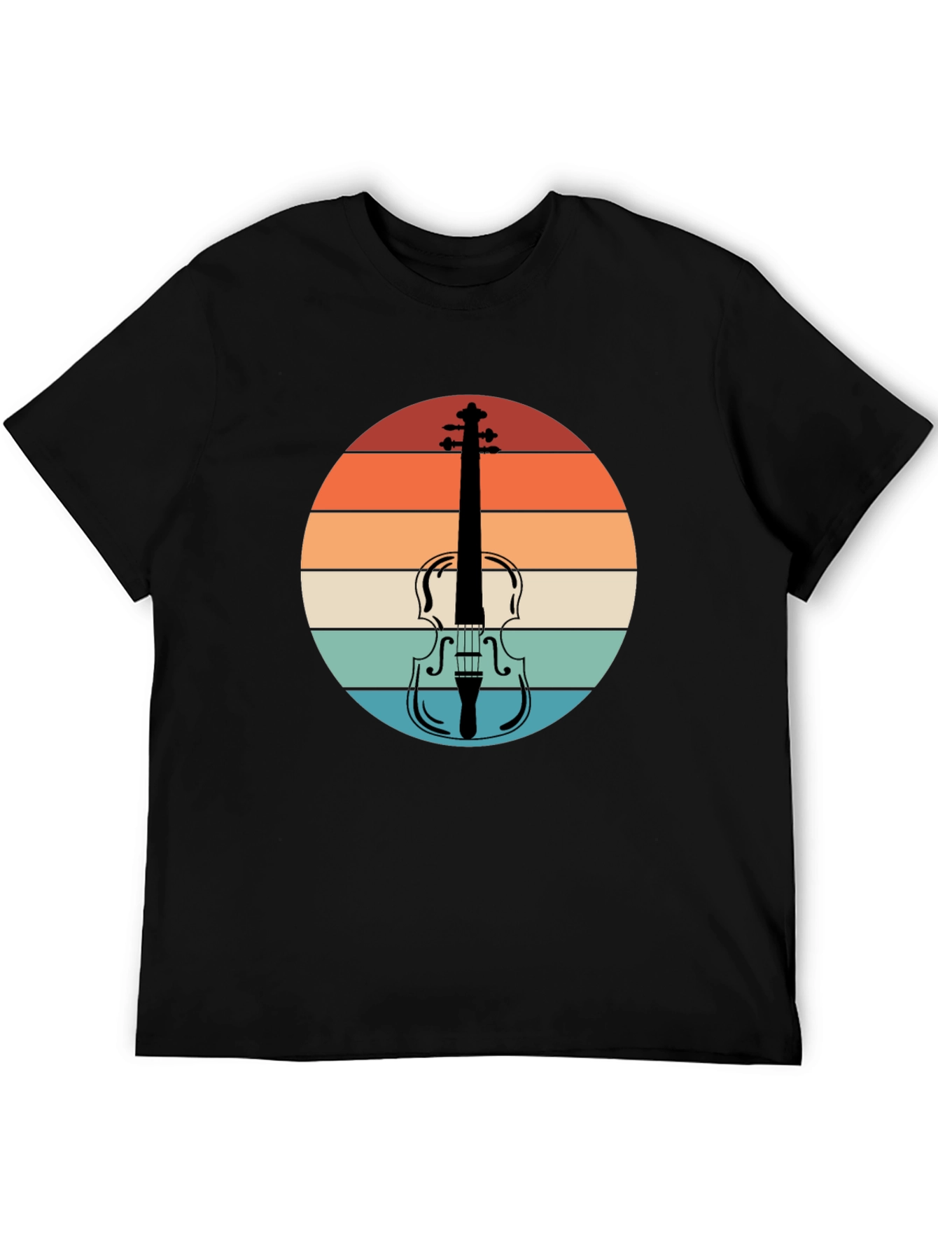 Retro Violin Sunset Graphic Tee
