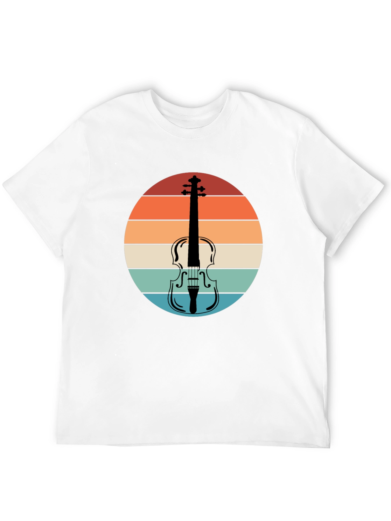 Retro Violin Sunset Graphic Tee