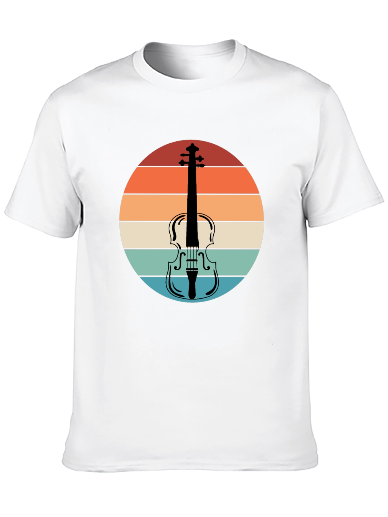 Retro Violin Sunset Graphic Tee