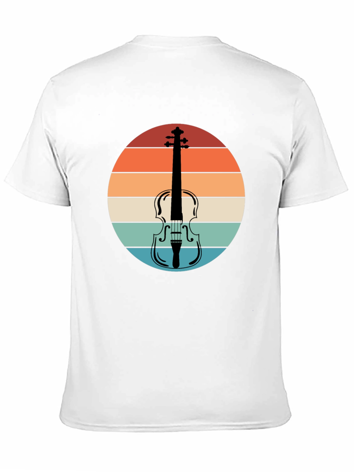 Retro Violin Sunset Graphic Tee
