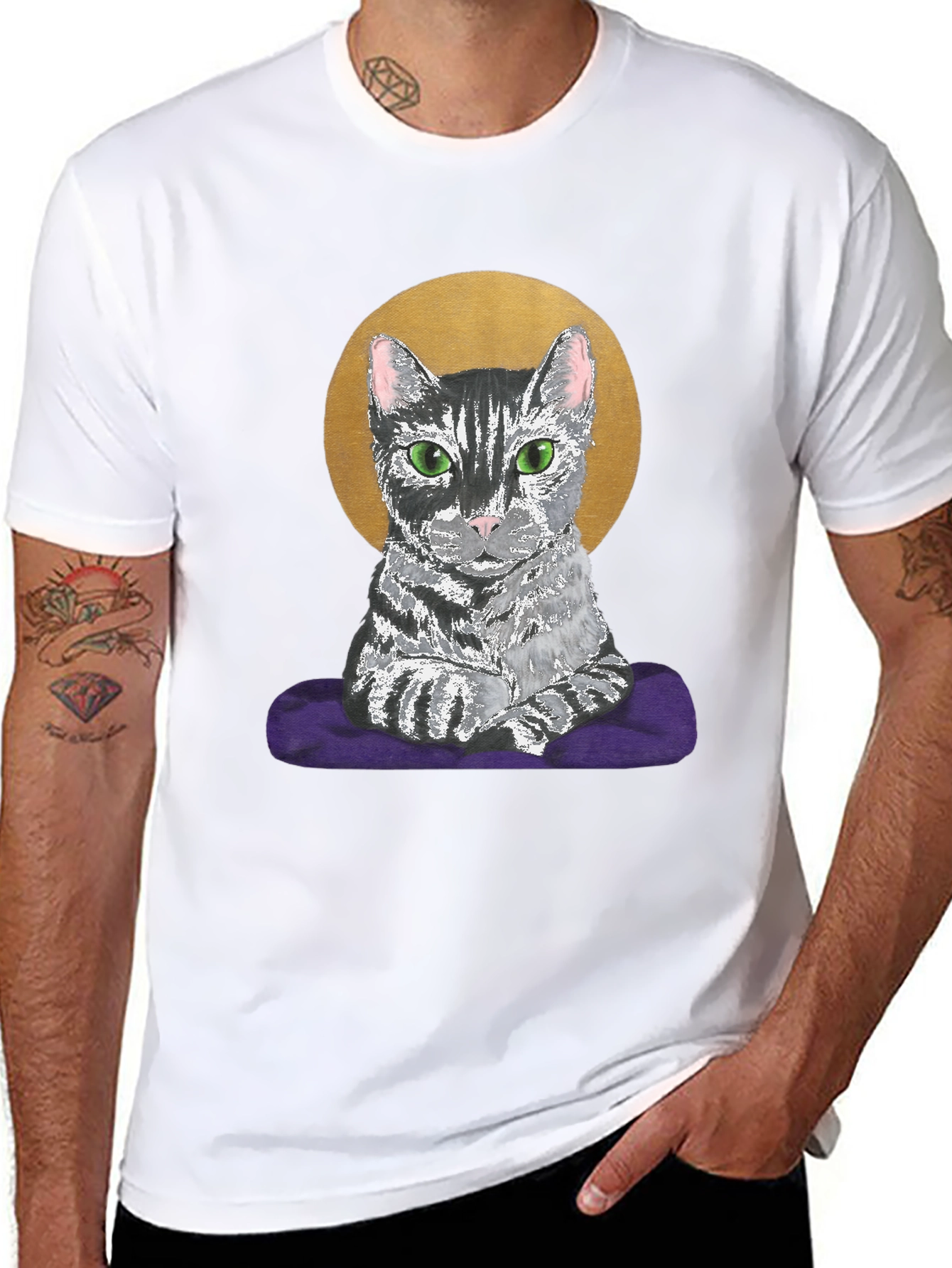Cat Halo T-Shirt - Regal Feline Tee