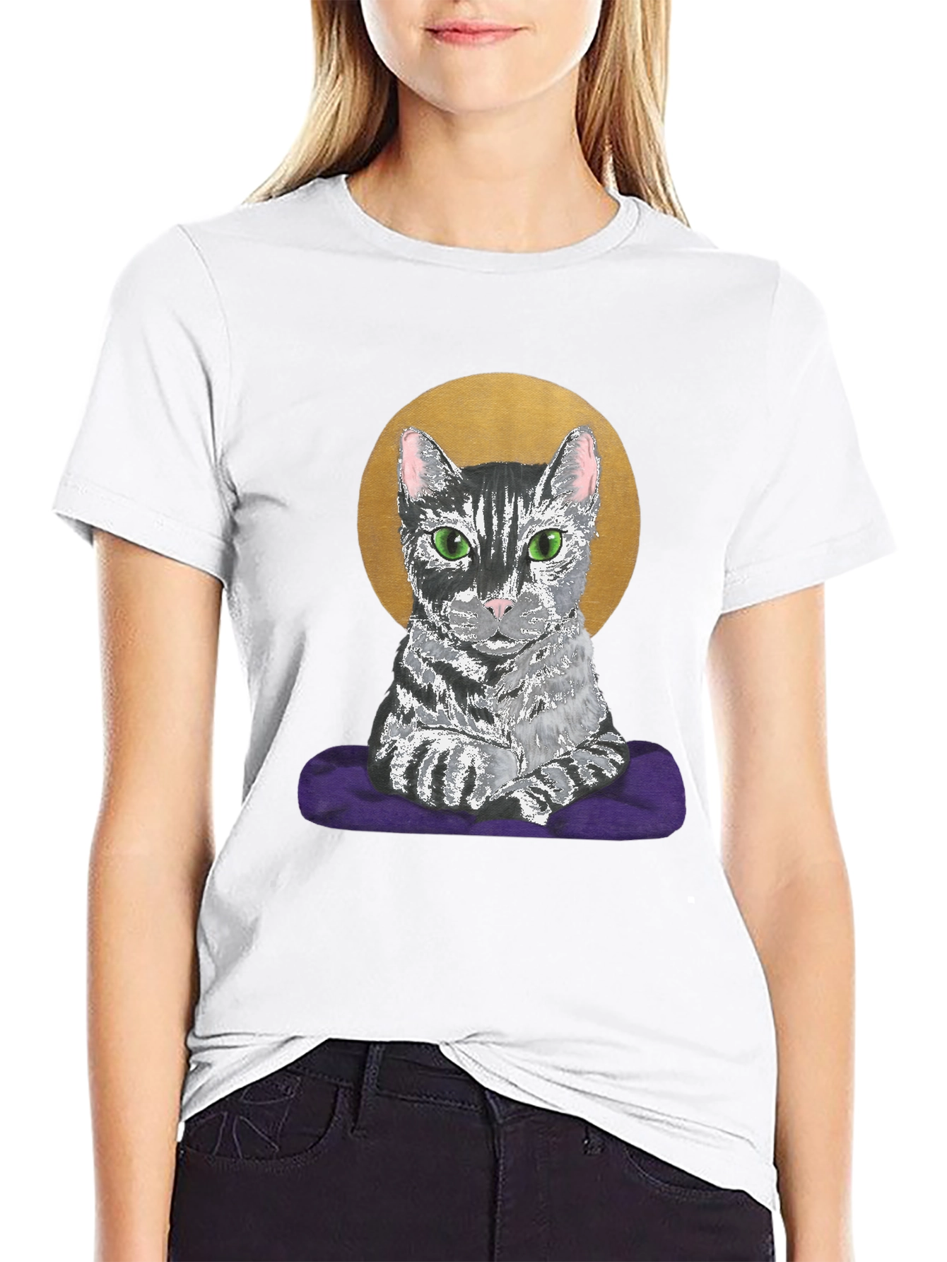 Cat Halo T-Shirt - Regal Feline Tee