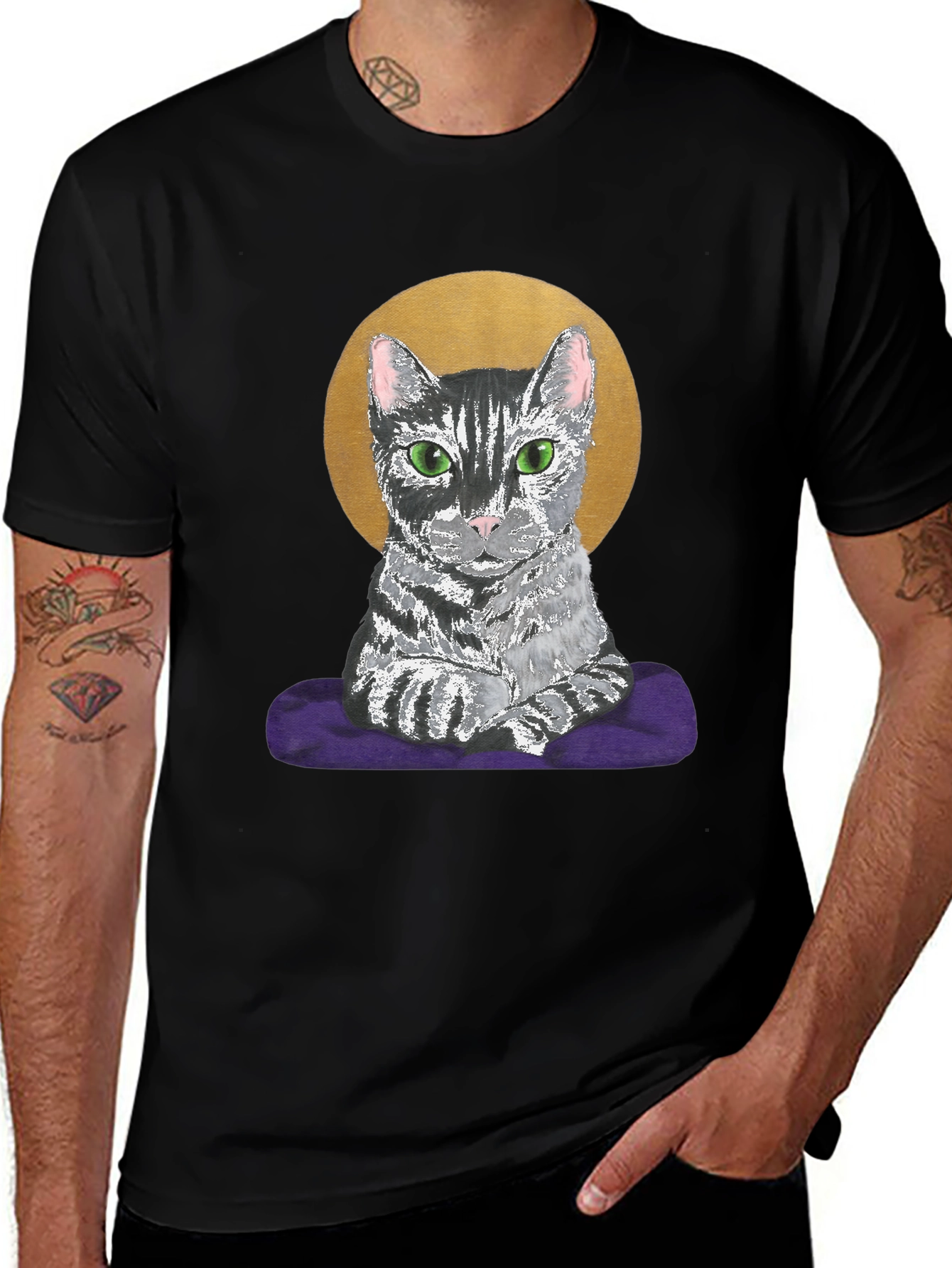 Cat Halo T-Shirt - Regal Feline Tee