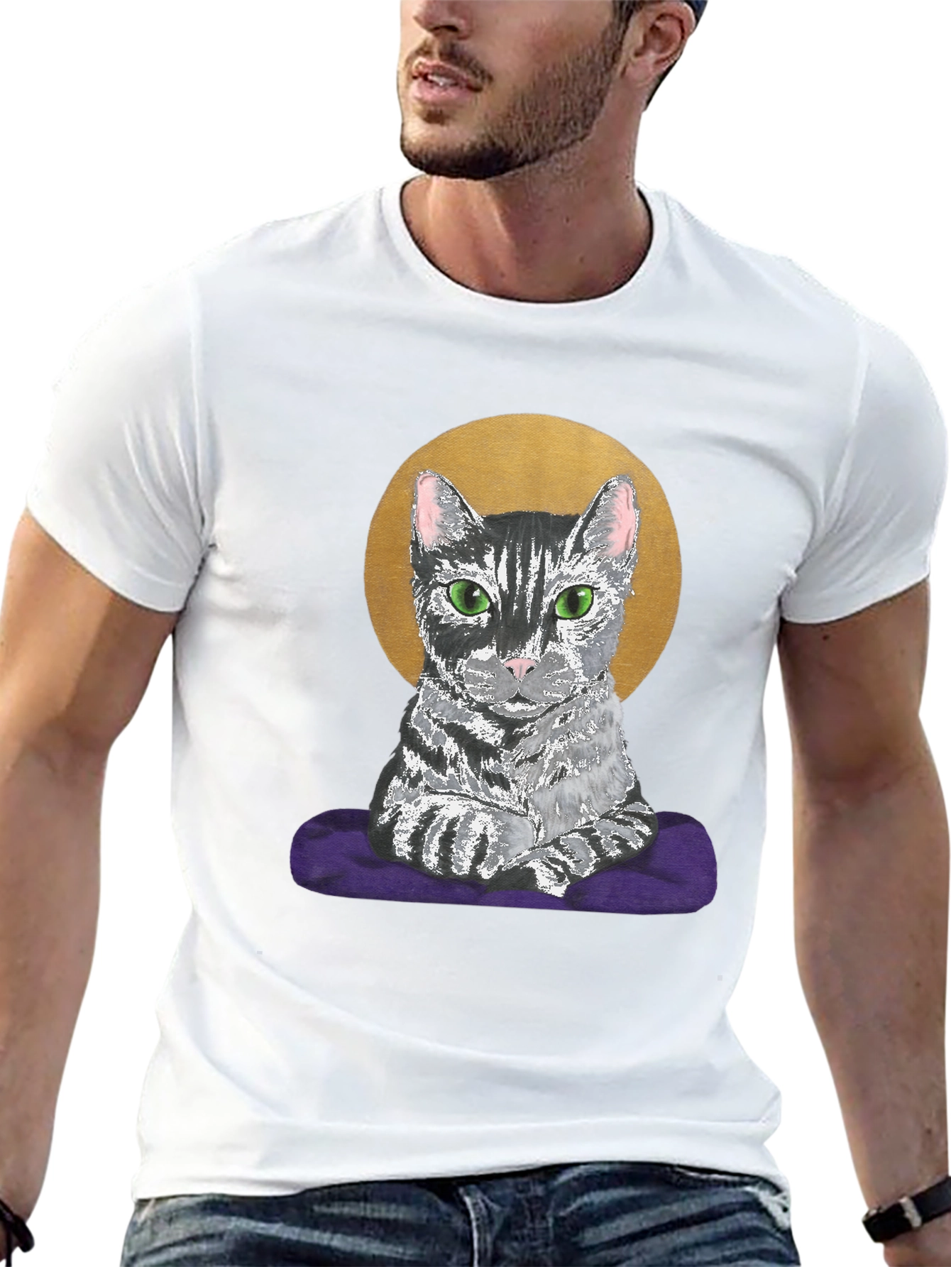 Cat Halo T-Shirt - Regal Feline Tee