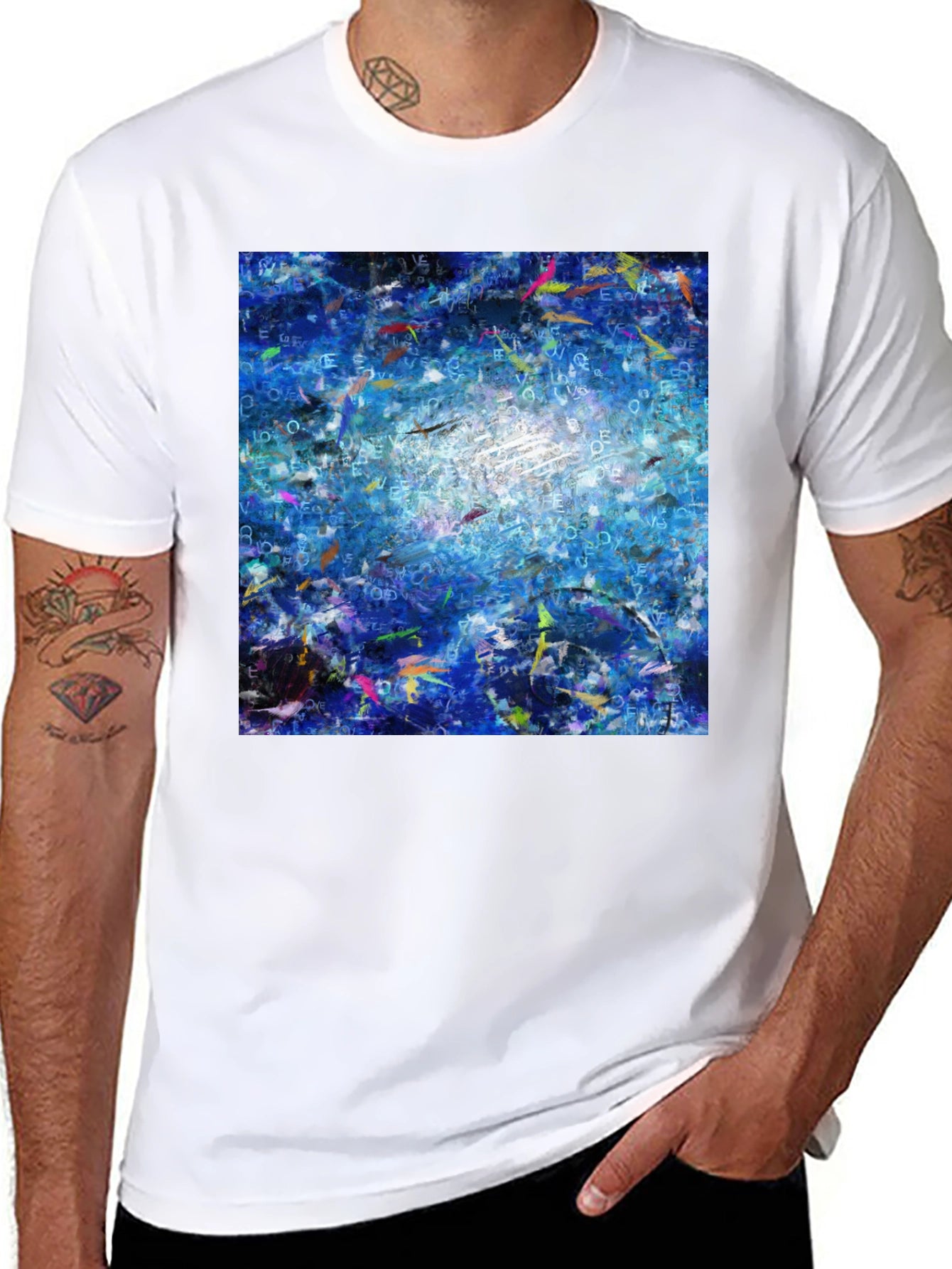 Abstract Blue T-Shirt
