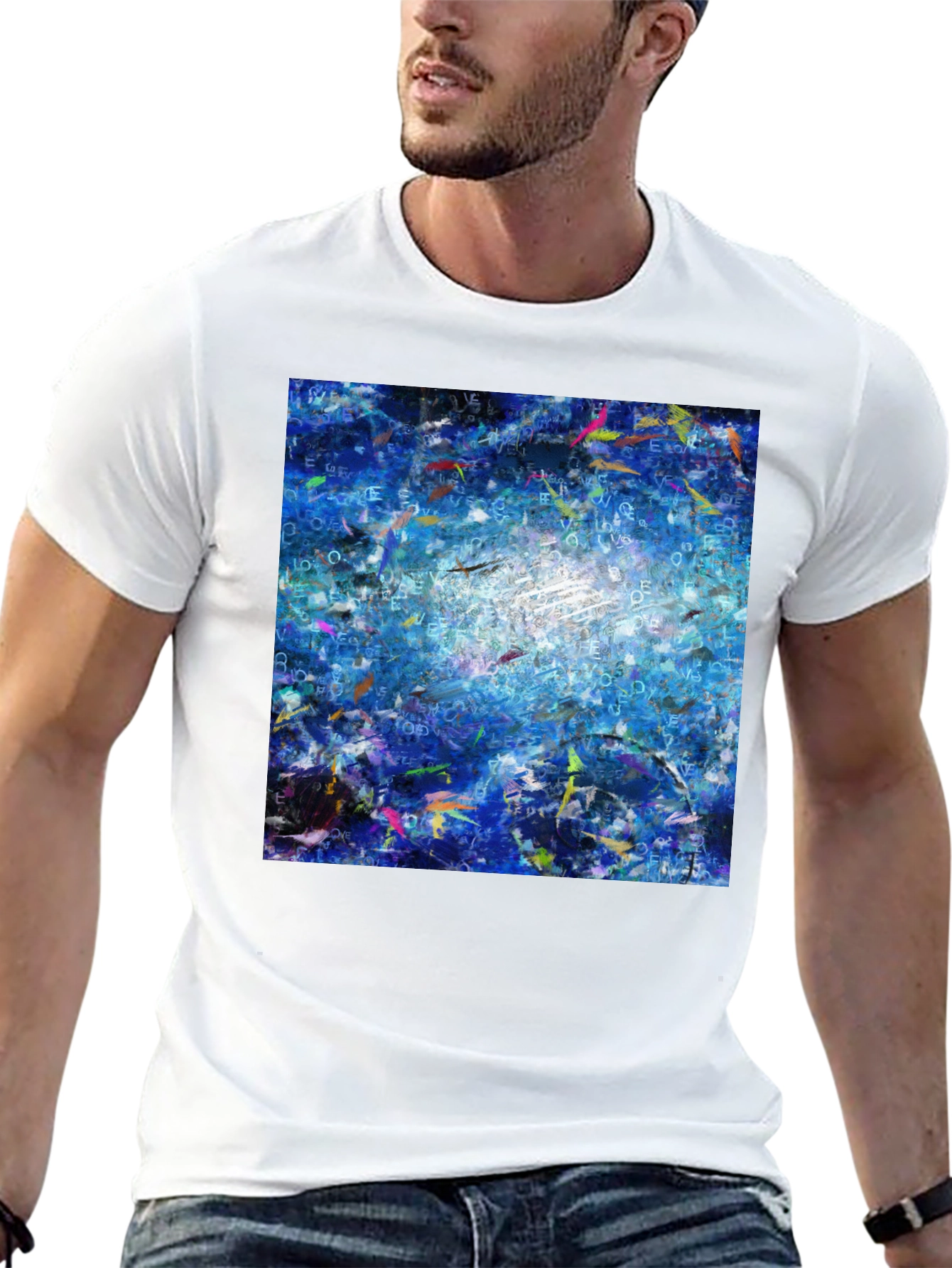 Abstract Blue T-Shirt