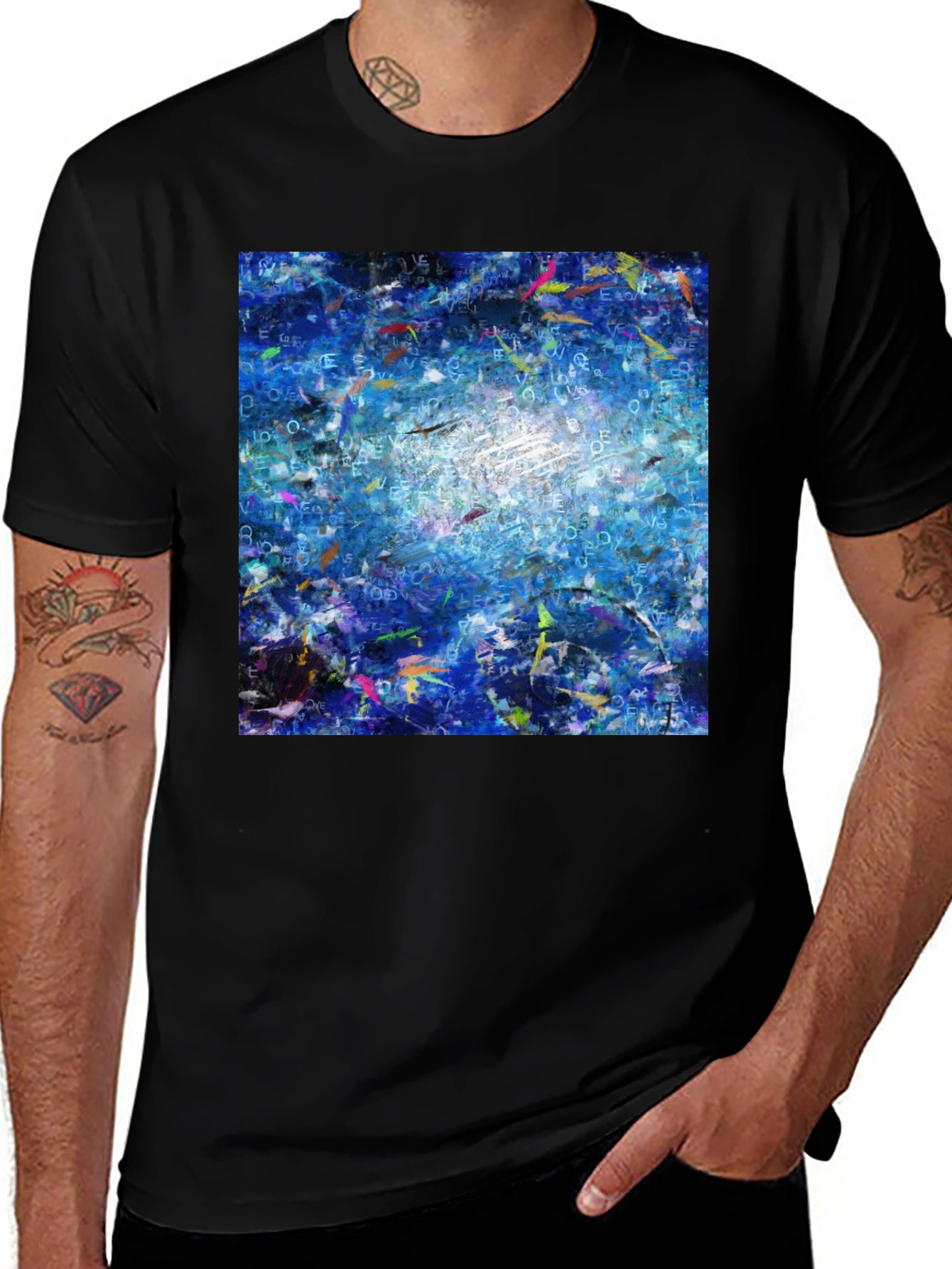 Abstract Blue T-Shirt