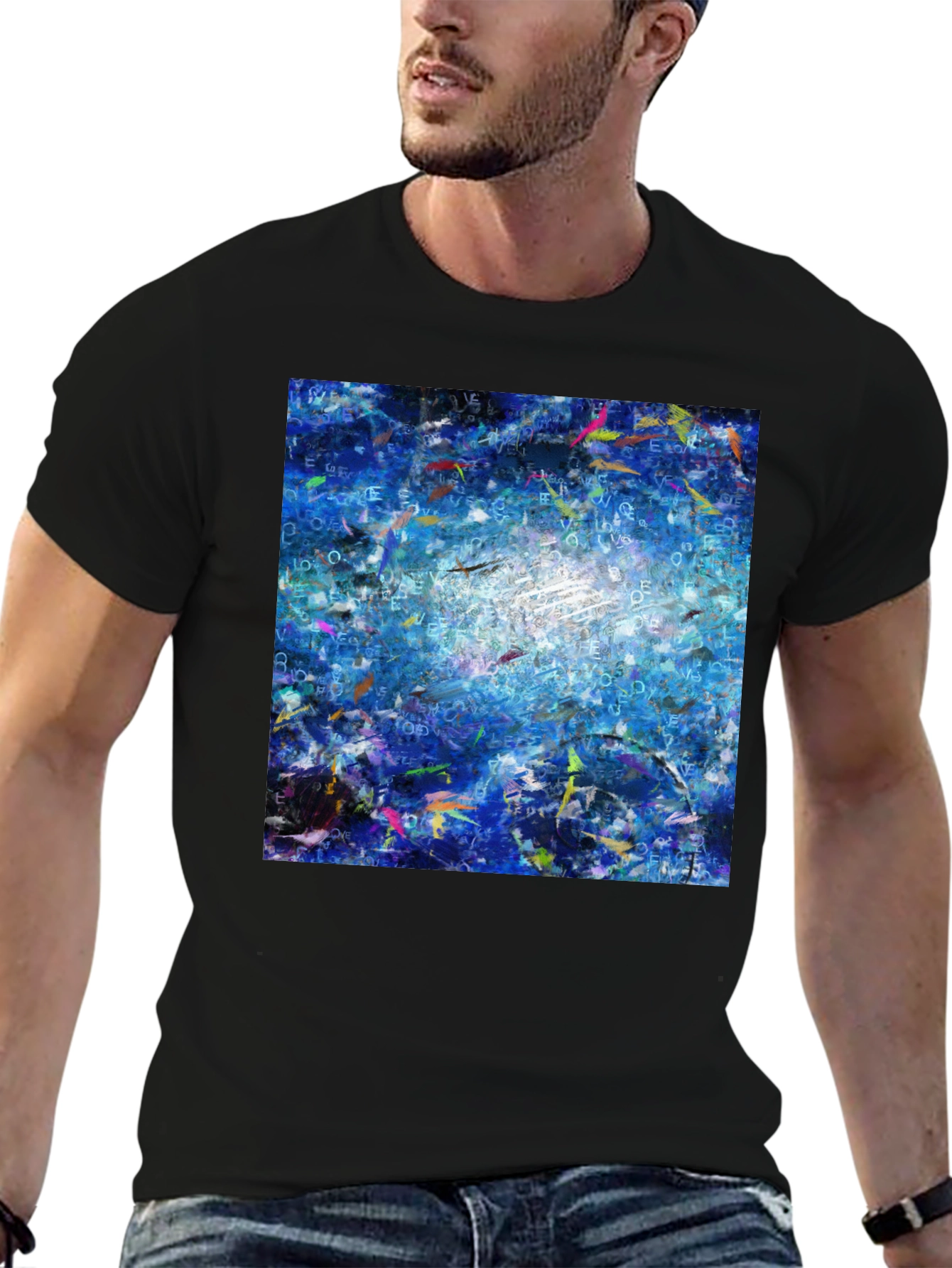 Abstract Blue T-Shirt