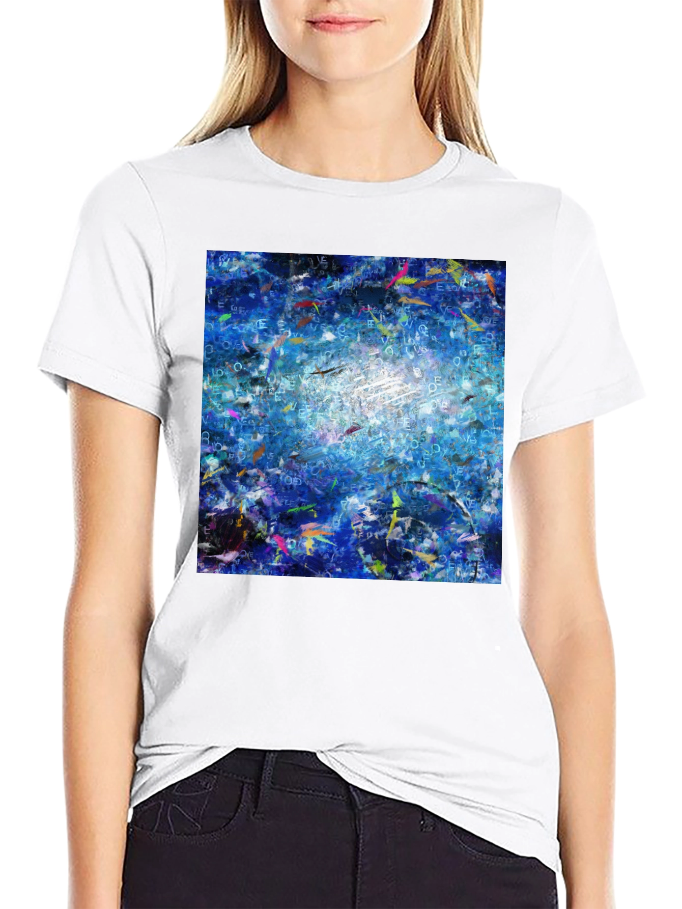 Abstract Blue T-Shirt