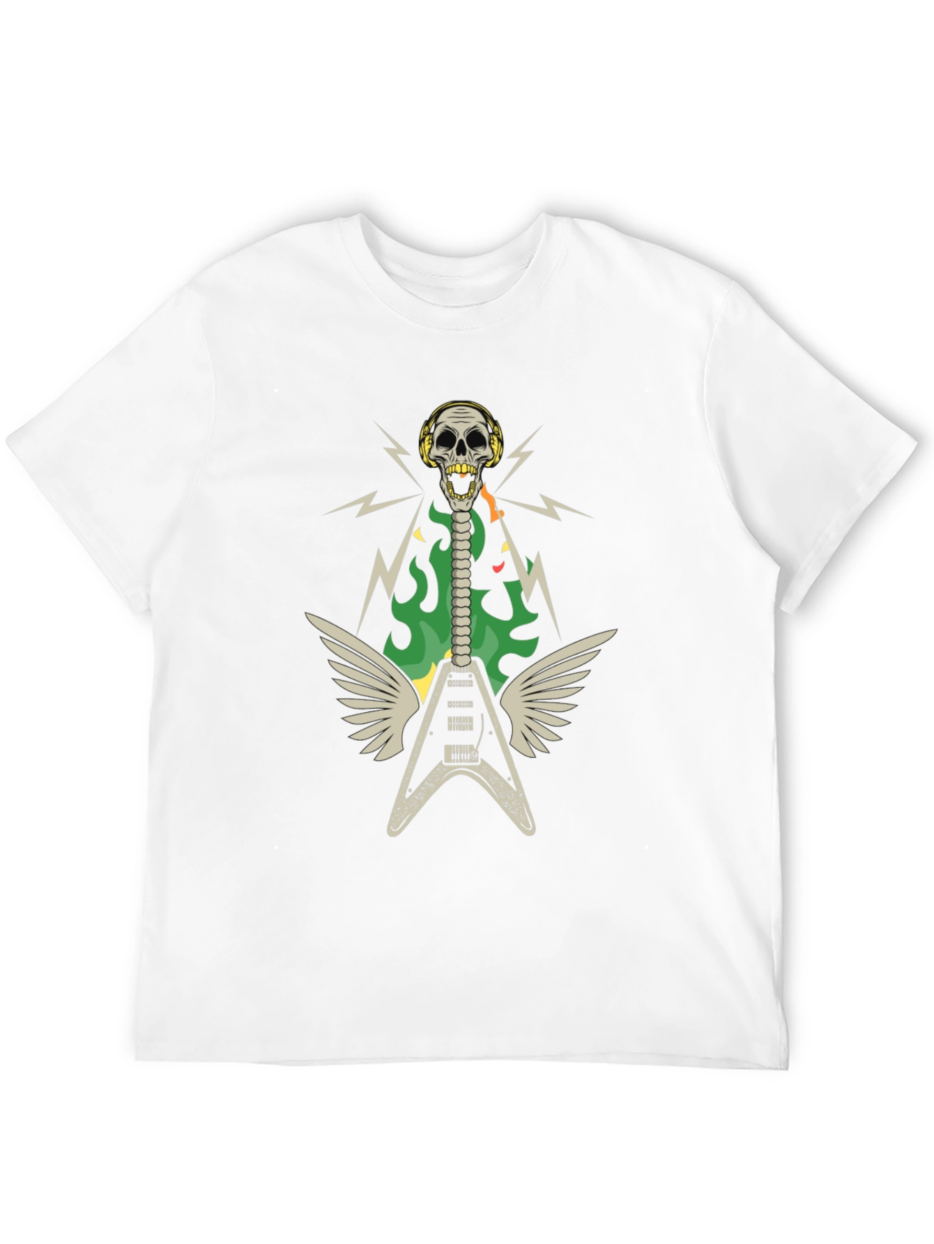 Skull Guitar Wings Rock Band T-Shirt