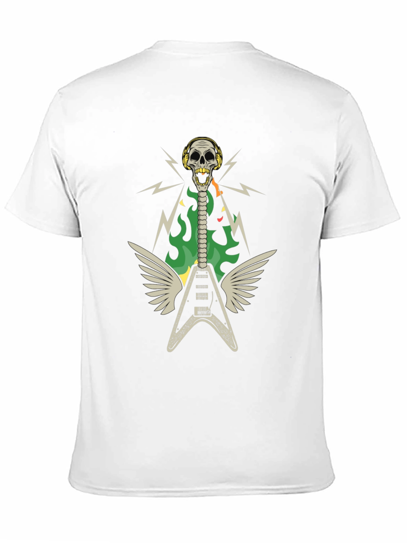Skull Guitar Wings Rock Band T-Shirt