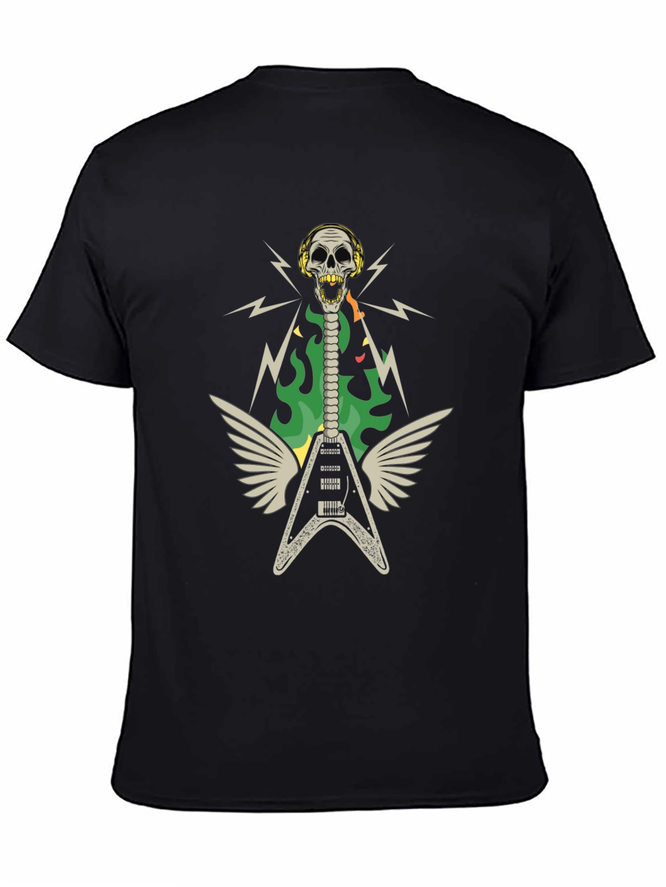 Skull Guitar Wings Rock Band T-Shirt