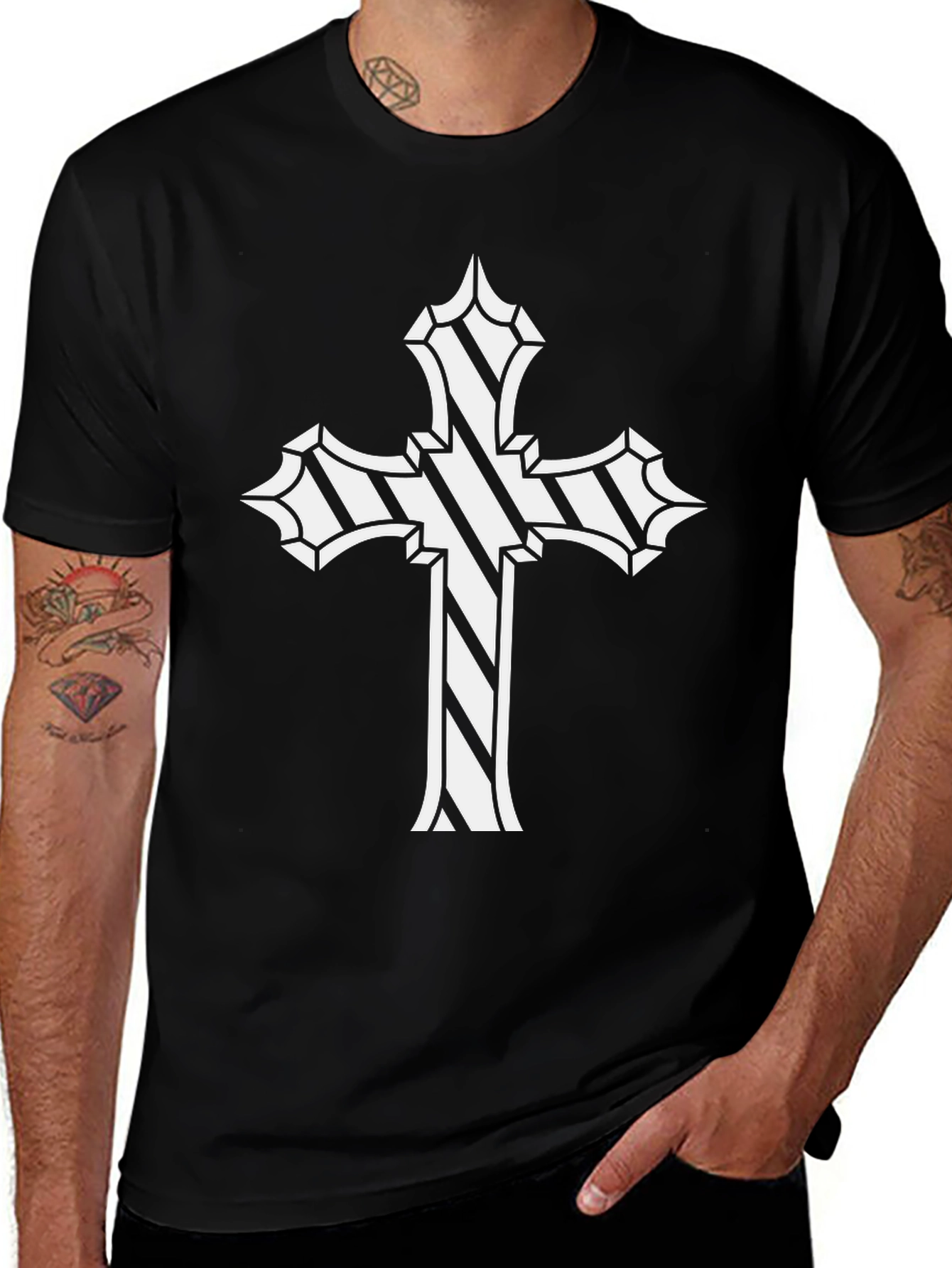 Graphic Cross Black T-Shirt