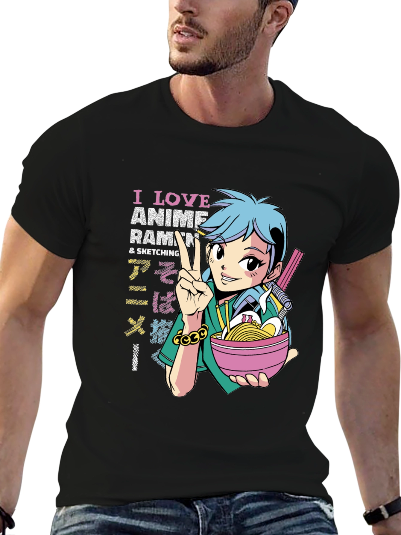 Anime Ramen Sketching T-Shirt