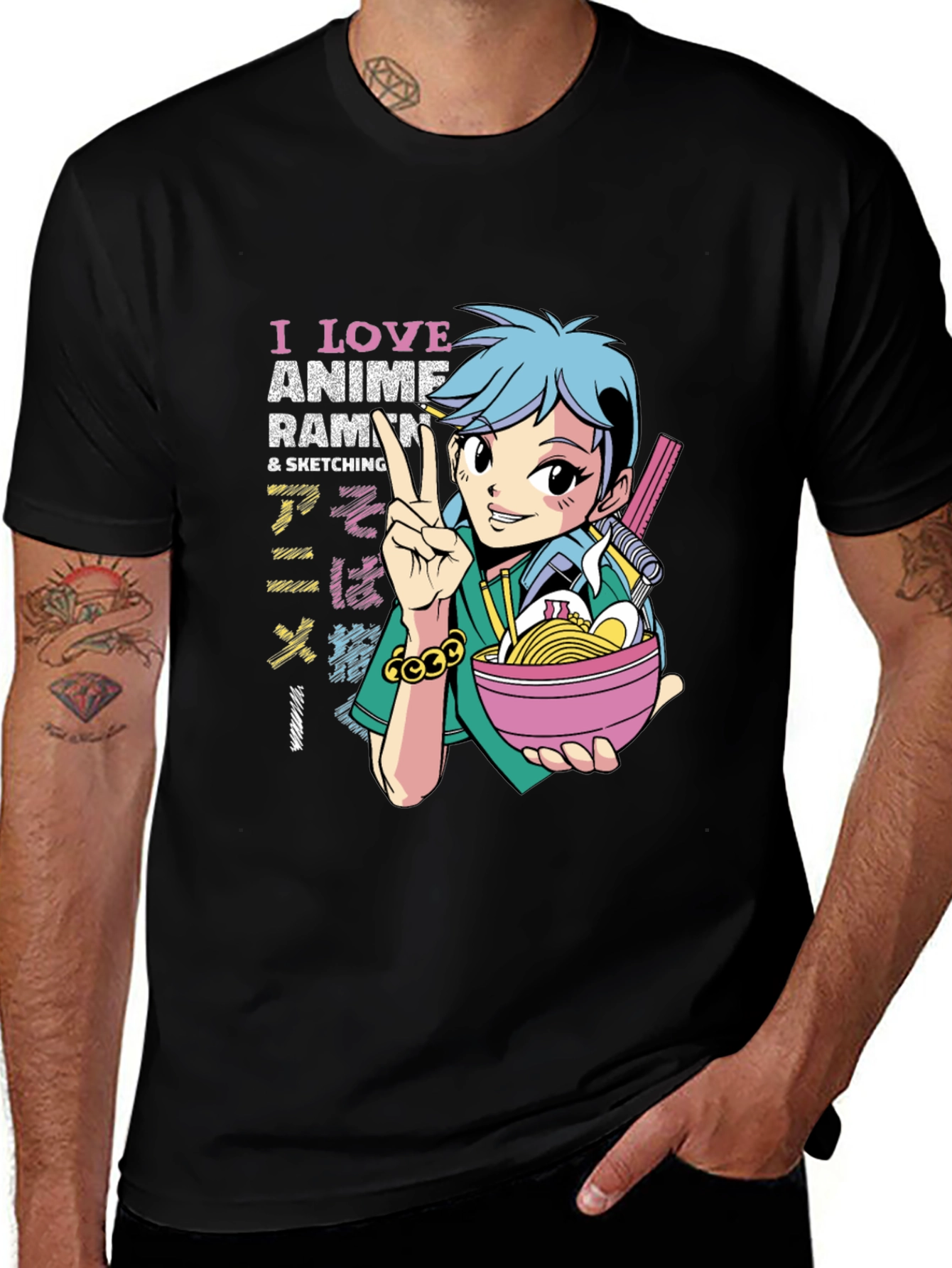 Anime Ramen Sketching T-Shirt