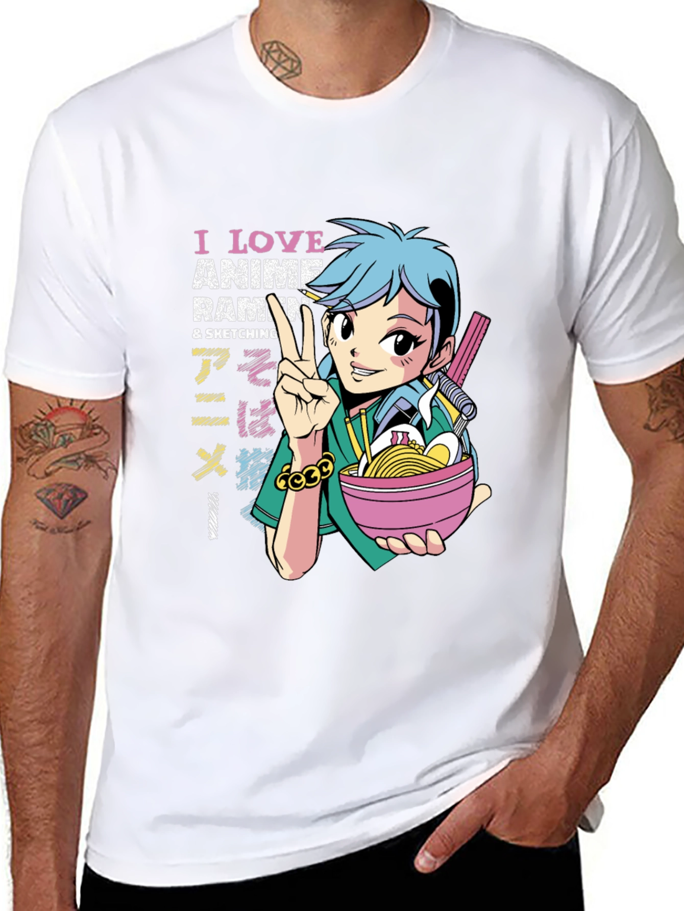 Anime Ramen Sketching T-Shirt