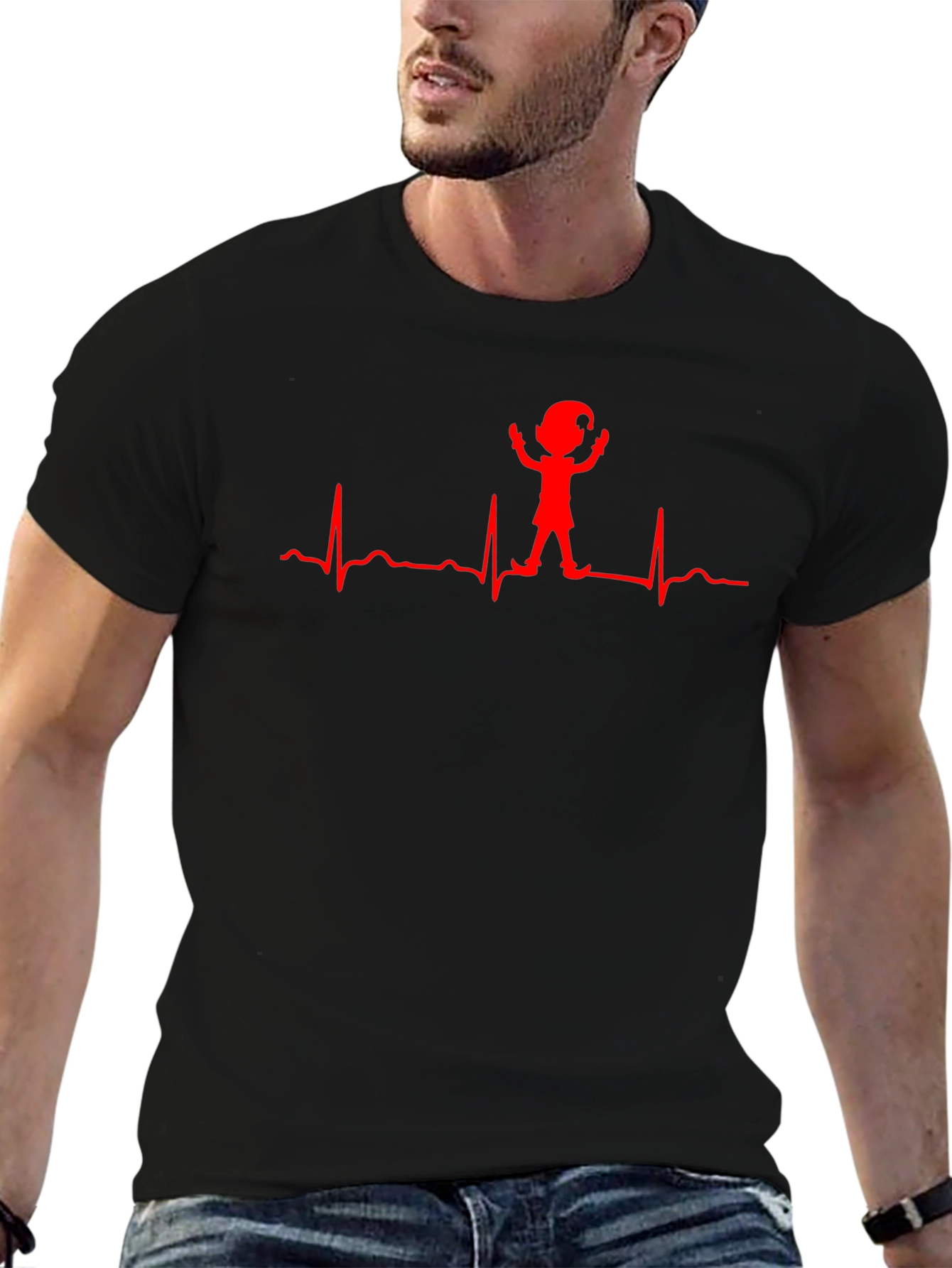 Elf Heartbeat T-Shirt - Black