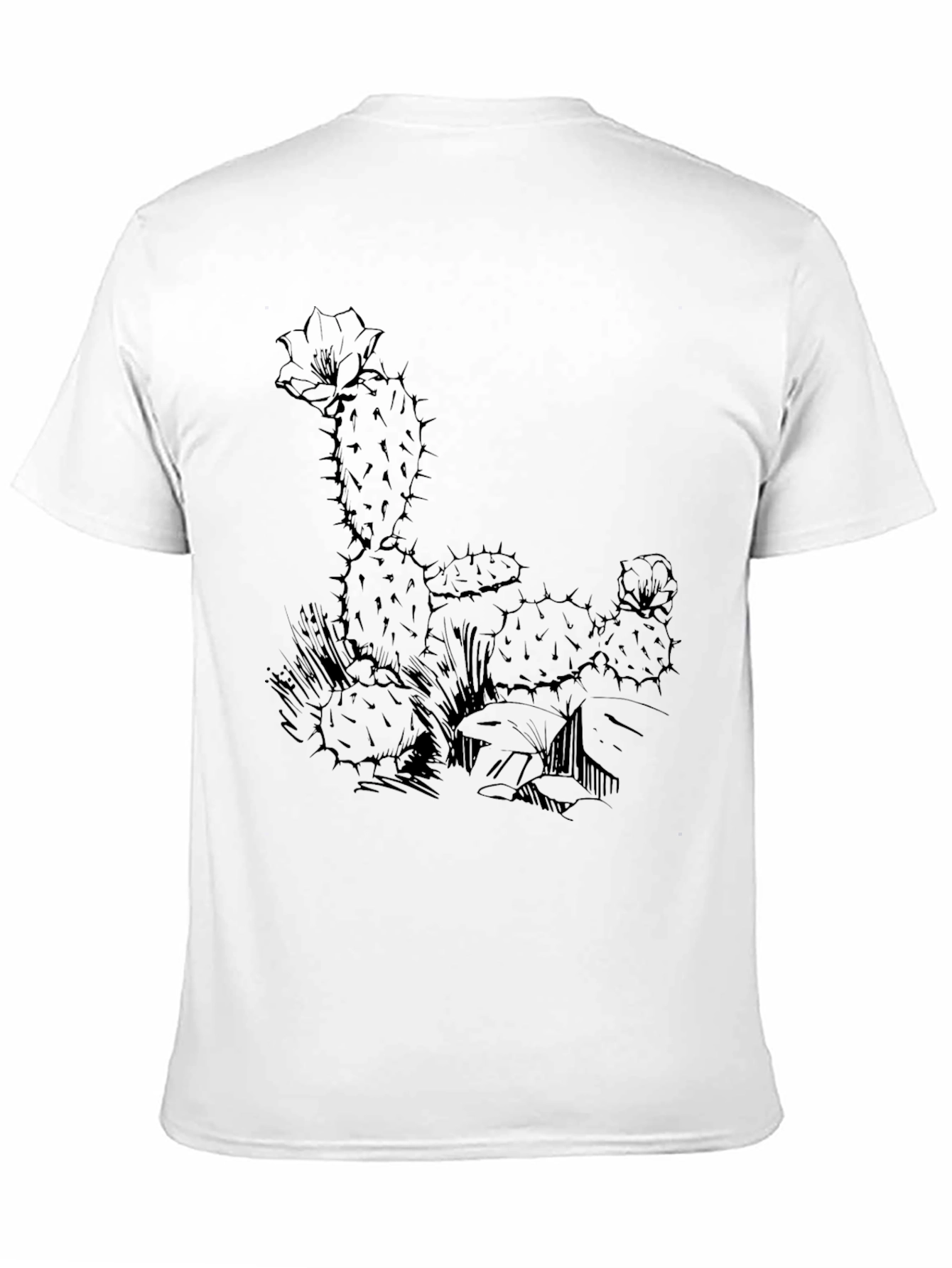 Cactus Graphic Tee - Black Cotton T-Shirt