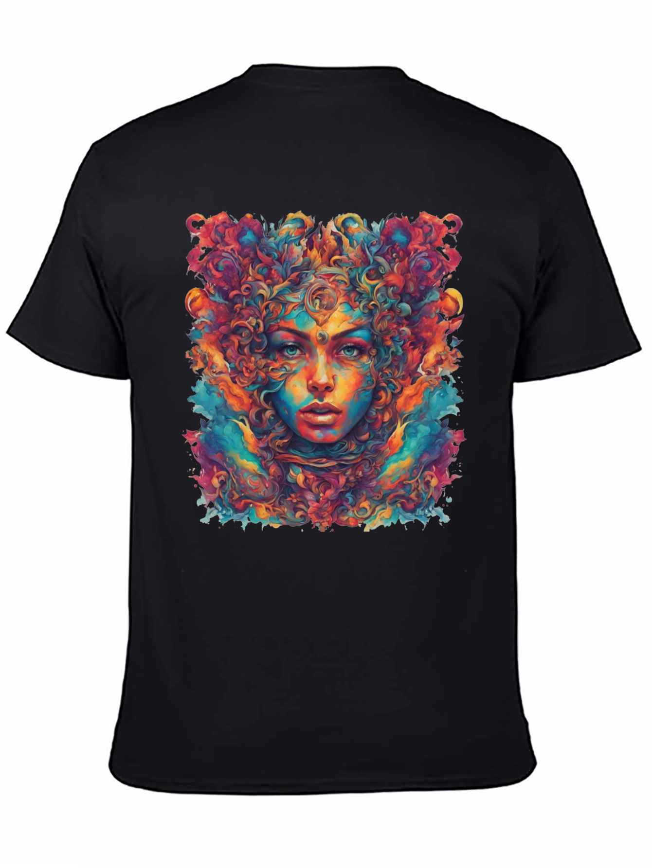 Psychedelic Woman Graphic Tee - Black