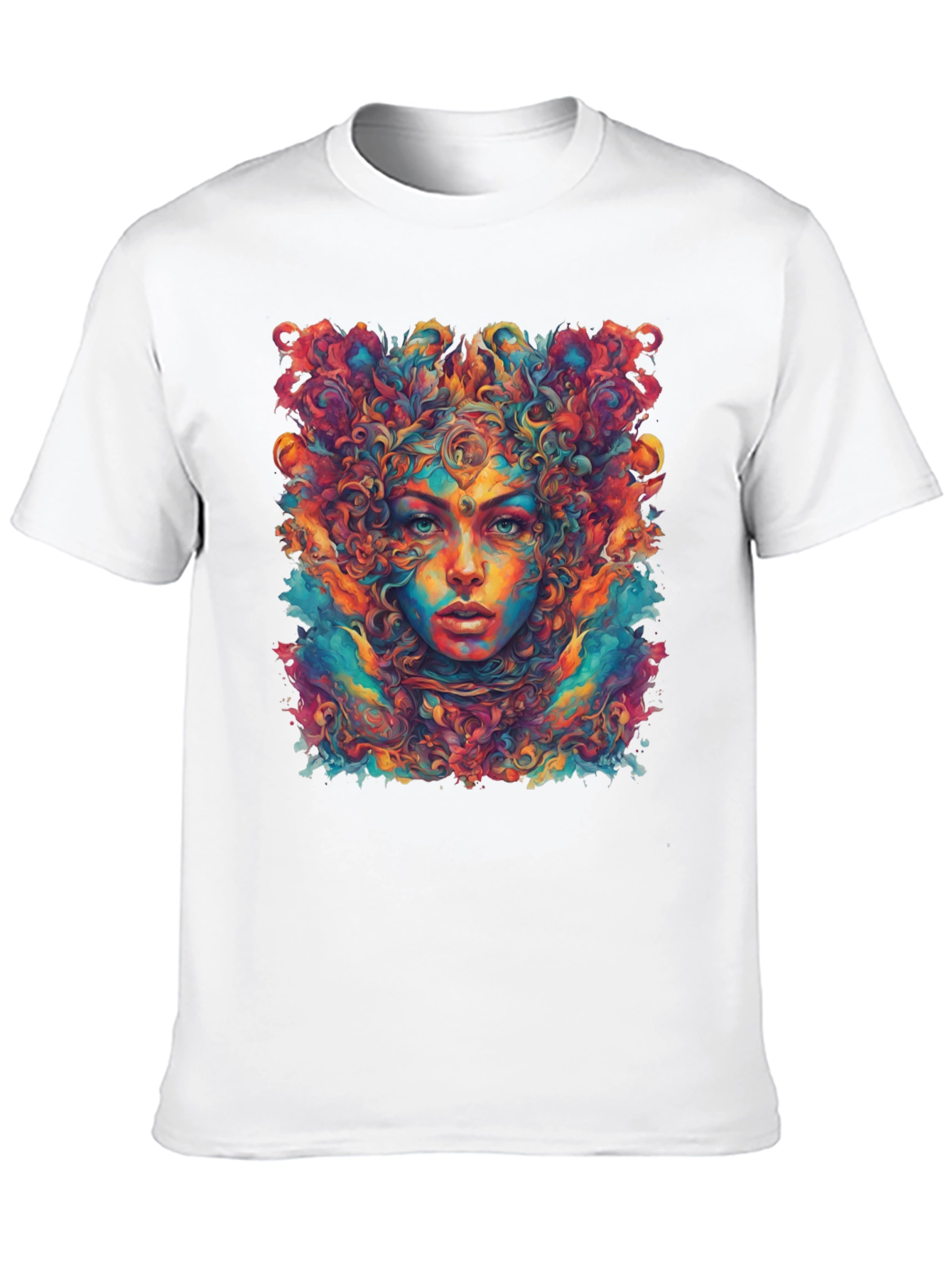Psychedelic Woman Graphic Tee - Black